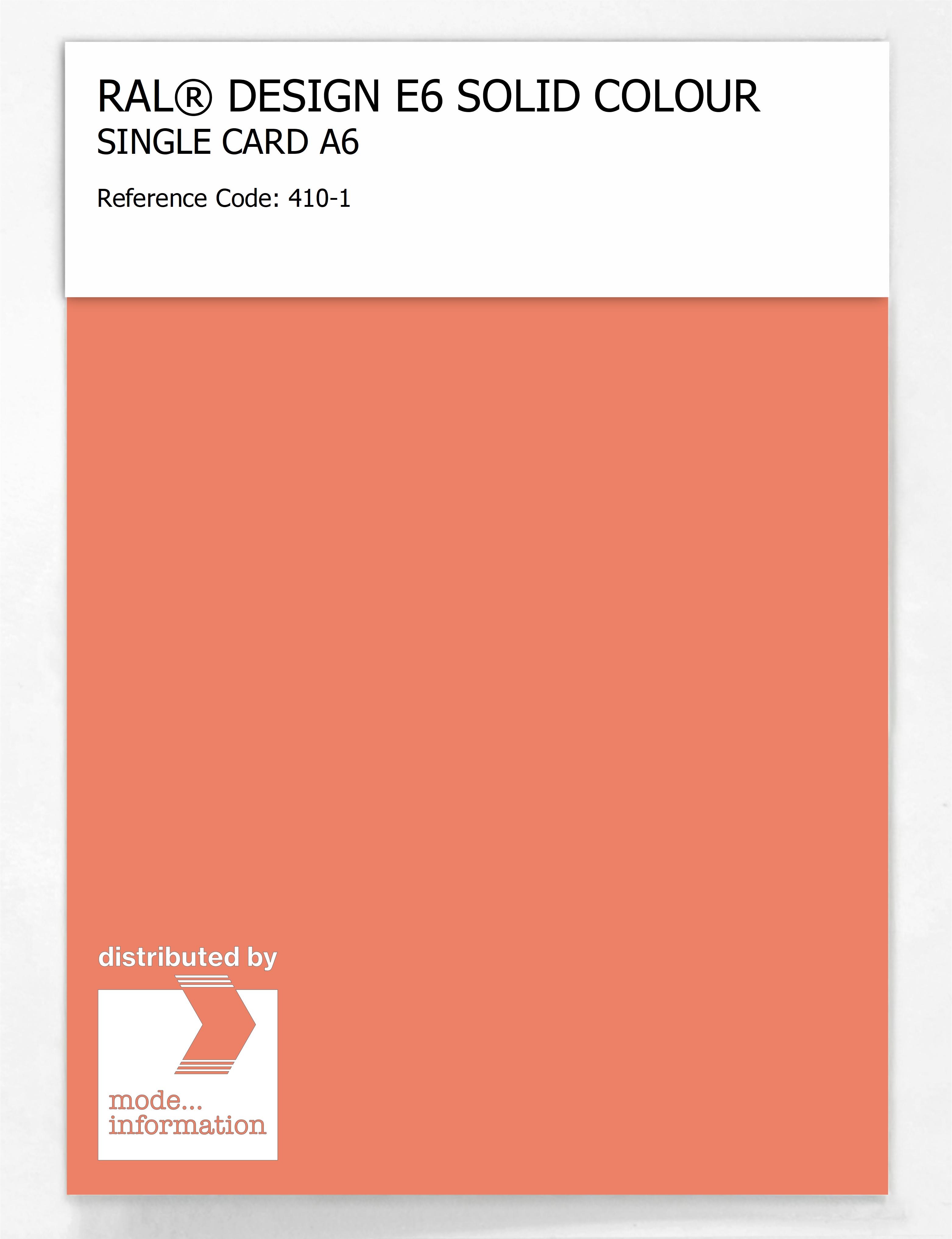 Product image 1 of the product “RAL® EFFECT E6 SINGLE SHEET 400 SERIES A6 410-1 ”