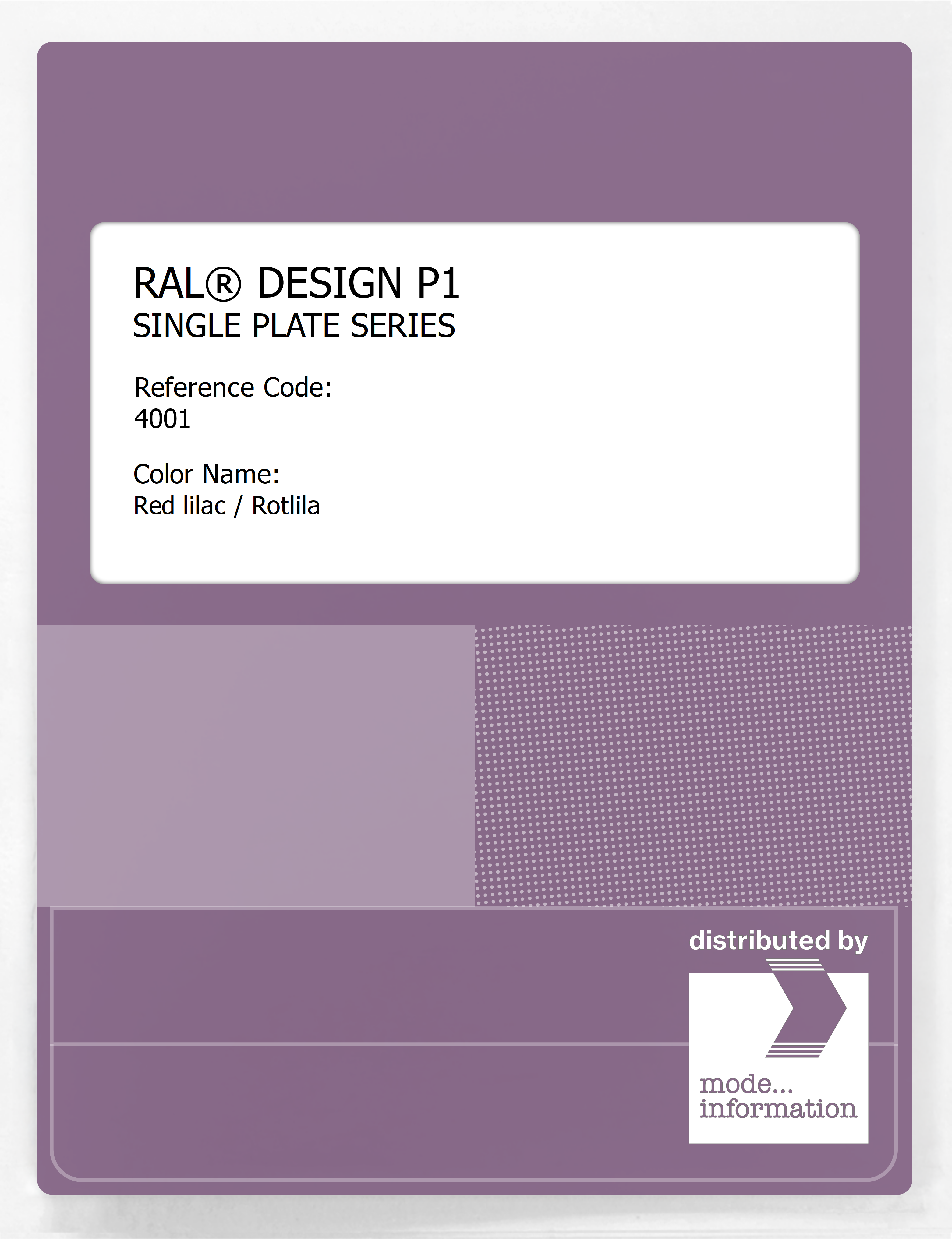 Artikelbild 1 des Artikels “RAL® PLASTICS P1 SINGLE PLATE 4000 SERIES 4001 Red lilac / Rotlila “