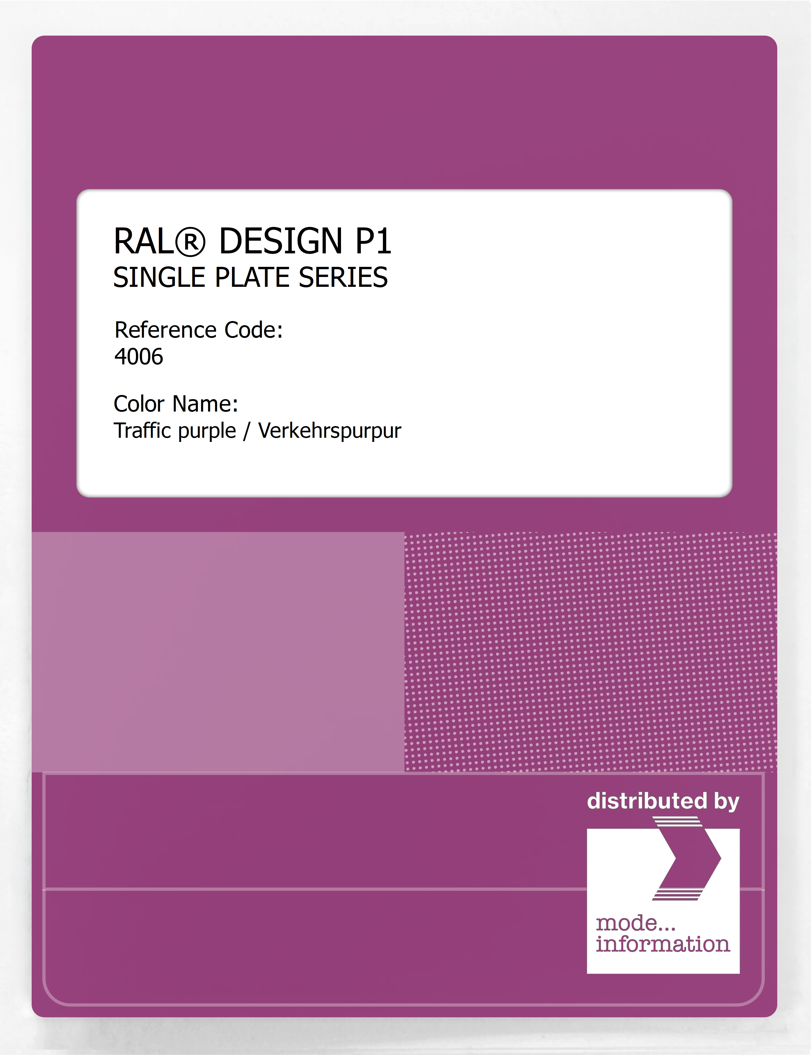 Artikelbild 1 des Artikels “RAL® PLASTICS P1 SINGLE PLATE 4000 SERIES 4006 Traffic purple / Verkehrspurpur “
