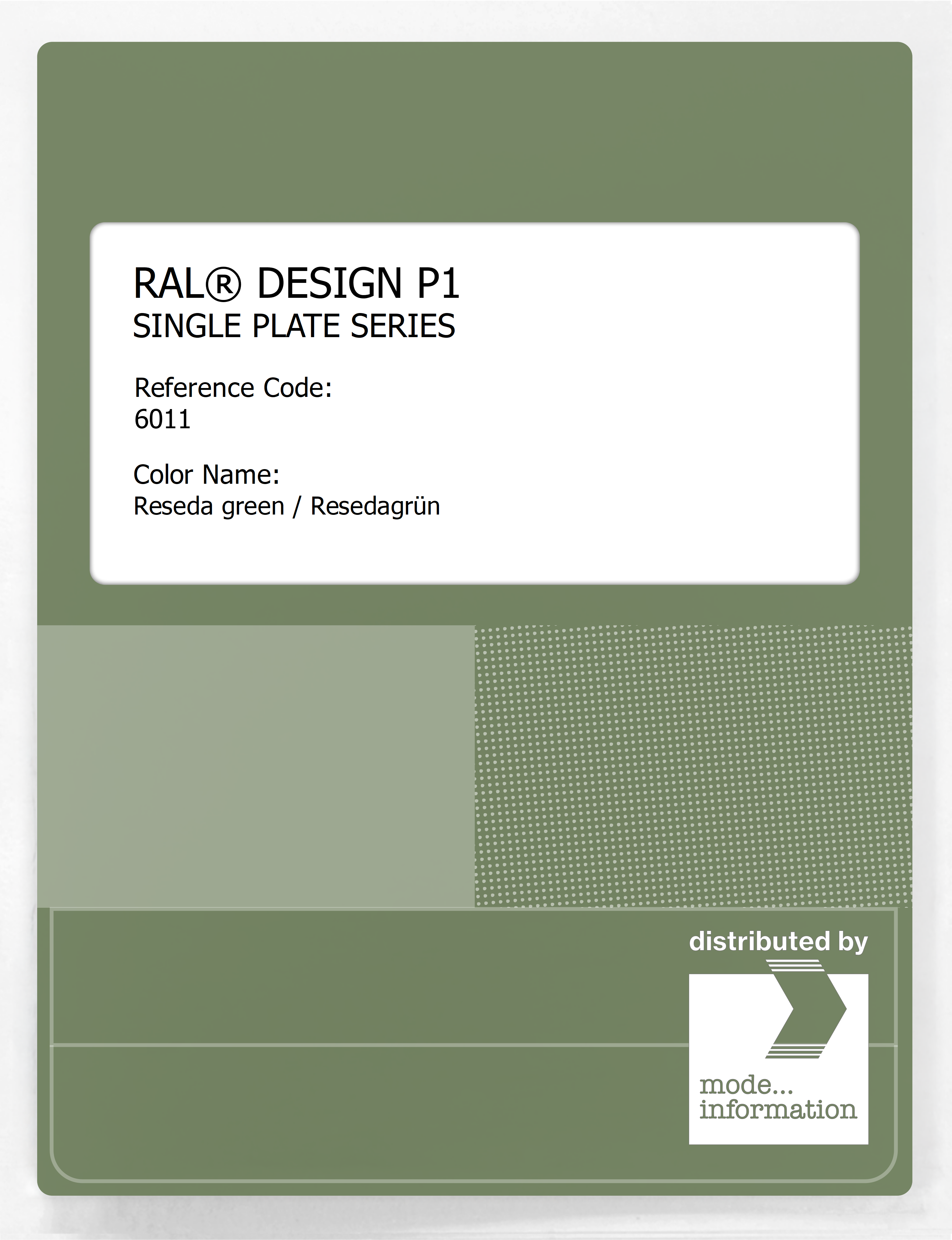 Artikelbild 1 des Artikels “RAL® PLASTICS P1 SINGLE PLATE 6000 SERIES 6011 Reseda green / Resedagrün “
