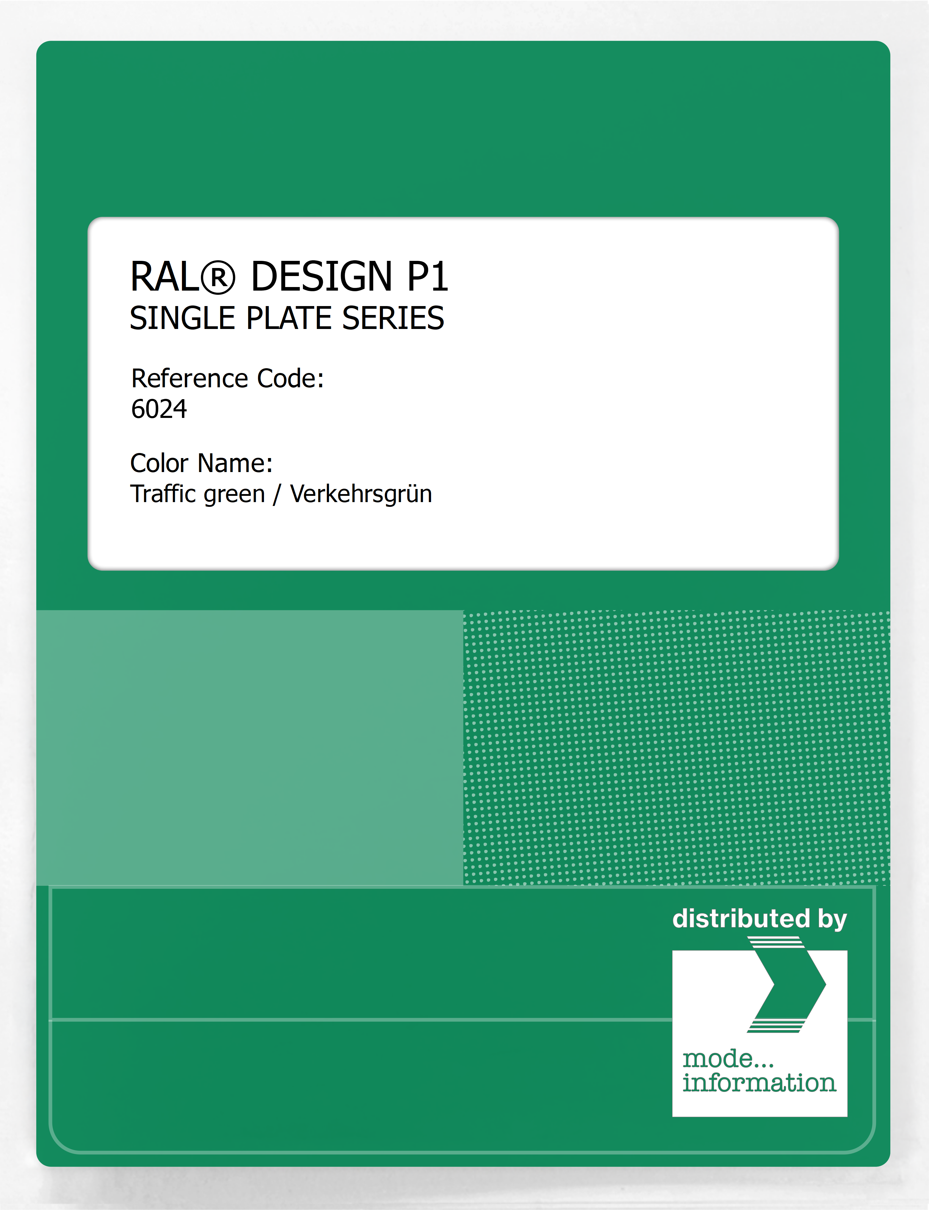 Product image 1 of the product “RAL® PLASTICS P1 SINGLE PLATE 6000 SERIES 6024 Traffic green / Verkehrsgrün ”
