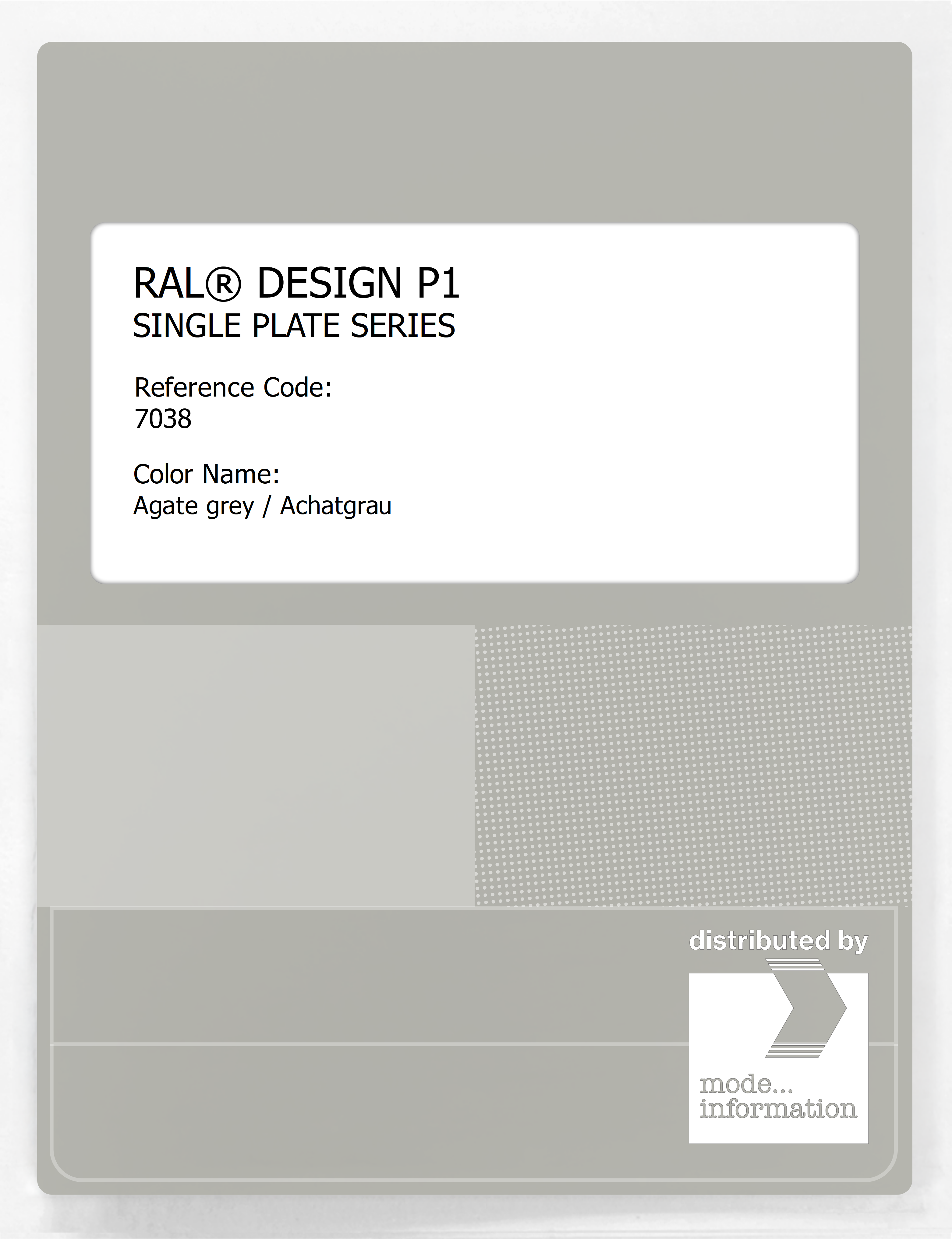 Artikelbild 1 des Artikels “RAL® PLASTICS P1 SINGLE PLATE 7000 SERIES 7038 Agate grey / Achatgrau “