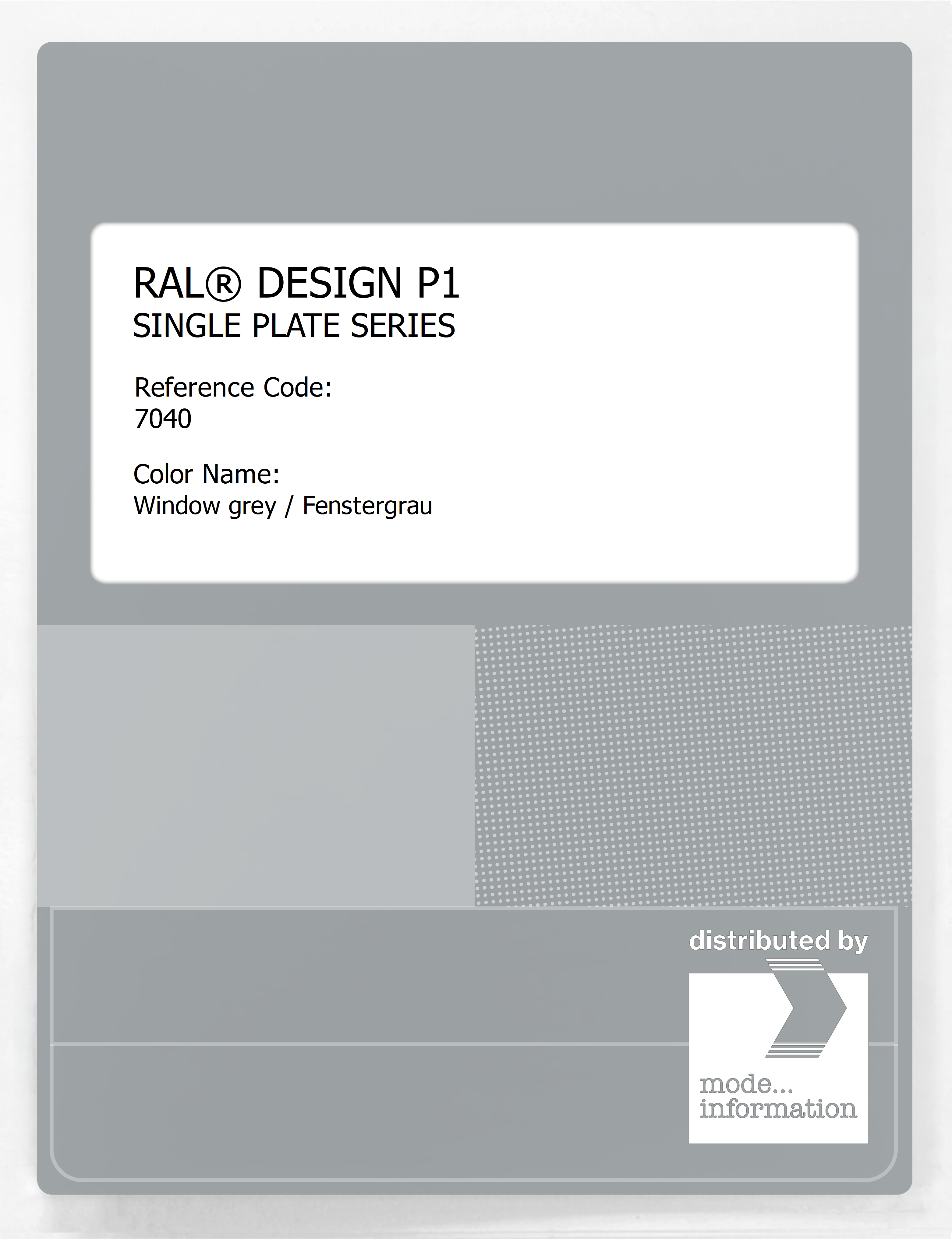 Artikelbild 1 des Artikels “RAL® PLASTICS P1 SINGLE PLATE 7000 SERIES 7040 Window grey / Fenstergrau “