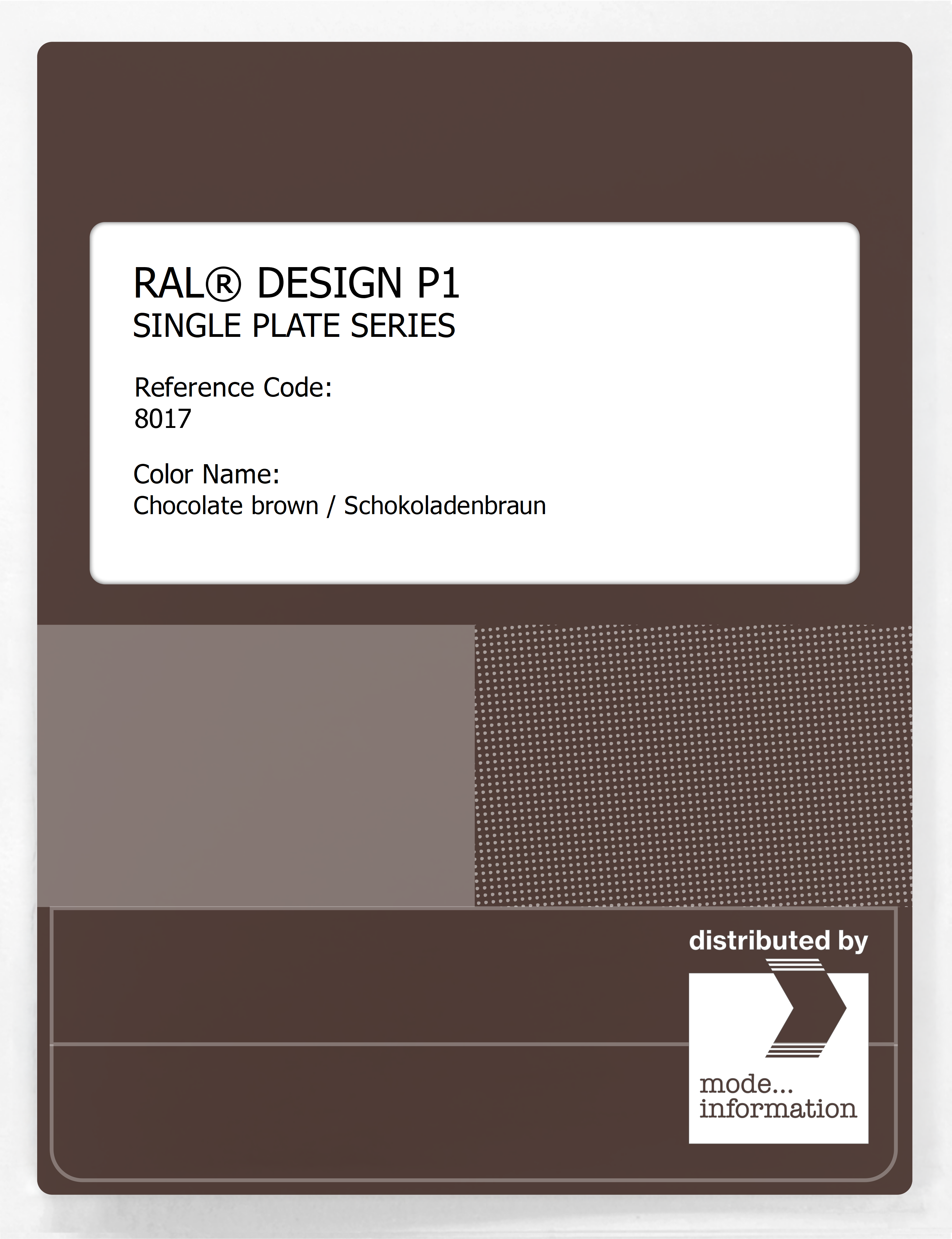 Artikelbild 1 des Artikels “RAL® PLASTICS P1 SINGLE PLATE 8000 SERIES 8017 Chocolate brown / Schokoladenbraun “
