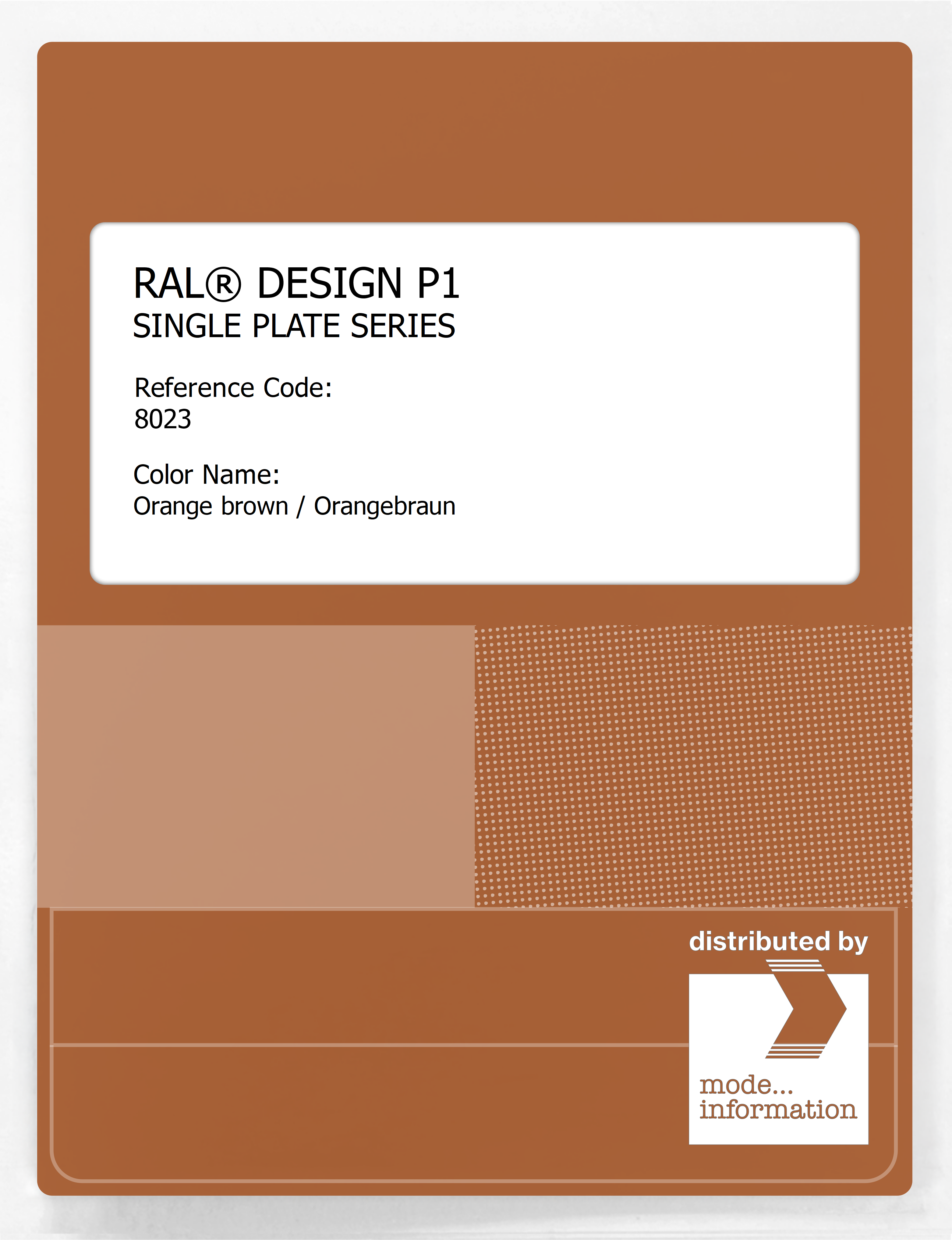 Artikelbild 1 des Artikels “RAL® PLASTICS P1 SINGLE PLATE 8000 SERIES 8023 Orange brown / Orangebraun “
