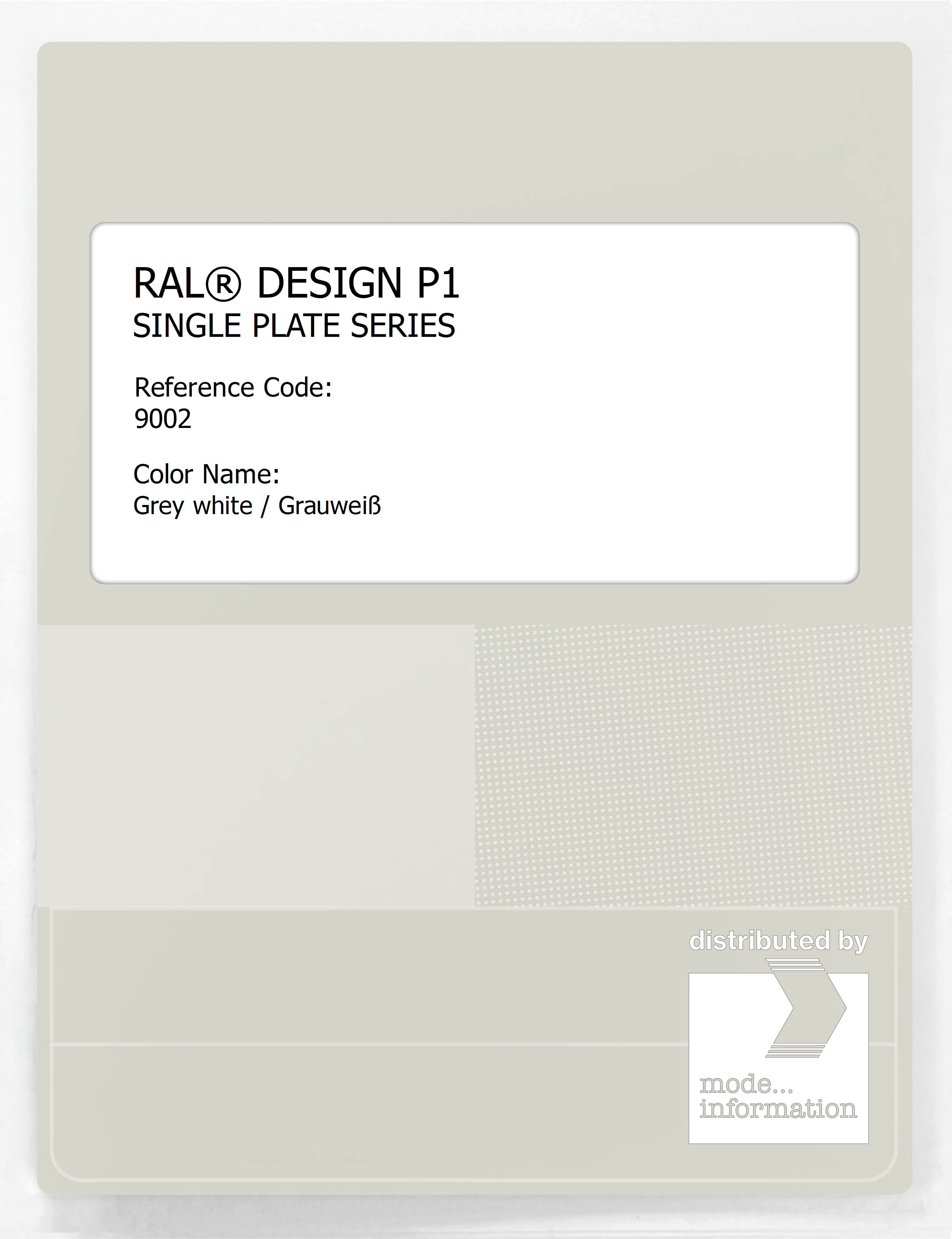 Artikelbild 1 des Artikels “RAL® PLASTICS P1 SINGLE PLATE 9000 SERIES 9002 Grey white / Grauweiß “