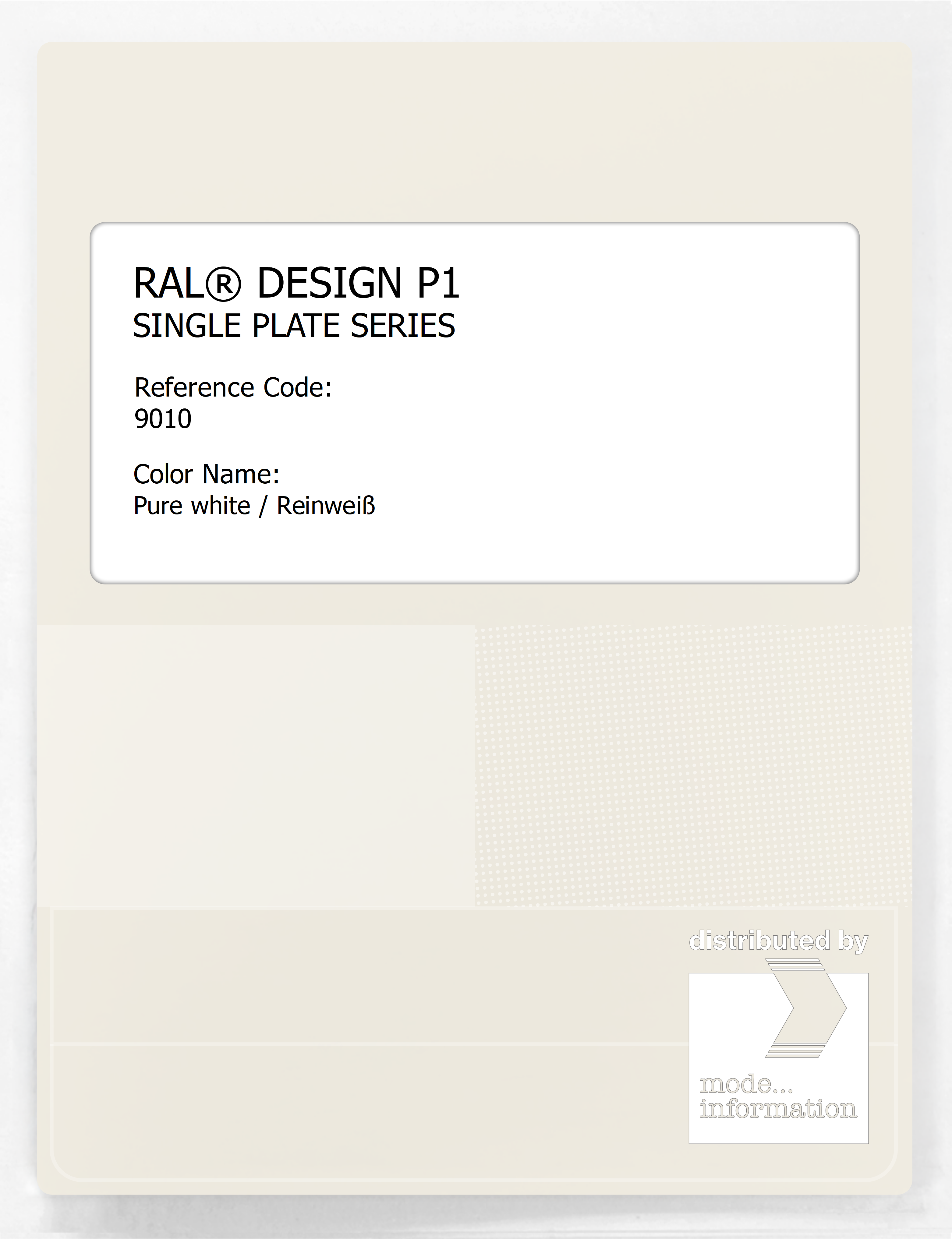 Product image 1 of the product “RAL® PLASTICS P1 SINGLE PLATE 9000 SERIES 9010 Pure white / Reinweiß ”