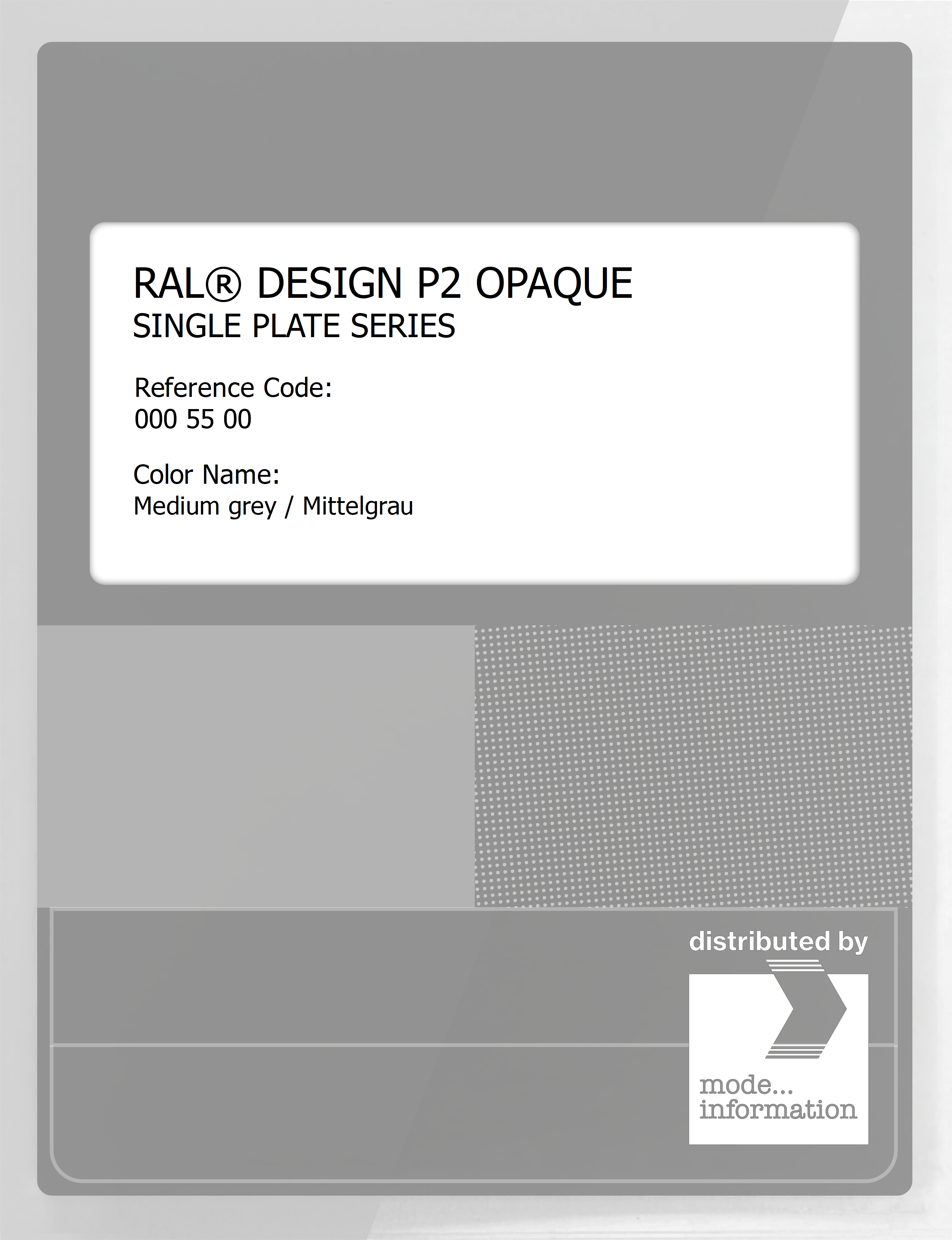 Artikelbild 1 des Artikels “RAL® PLASTICS P2 OPAQUE SINGLE PLATE 000 55 00 Medium grey / Mittelgrau “