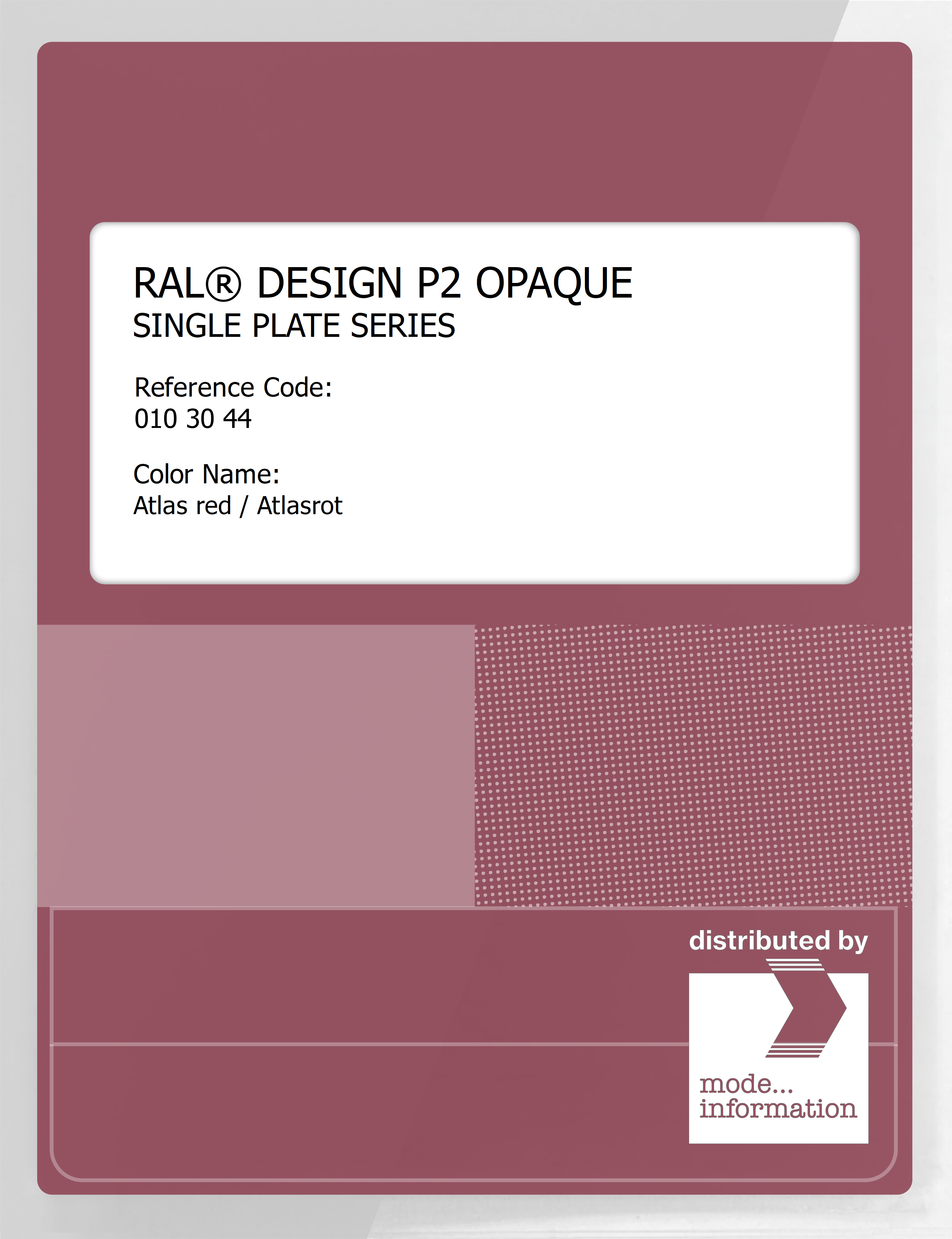 Artikelbild 1 des Artikels “RAL® PLASTICS P2 OPAQUE SINGLE PLATE 010 30 44 Atlas red / Atlasrot “