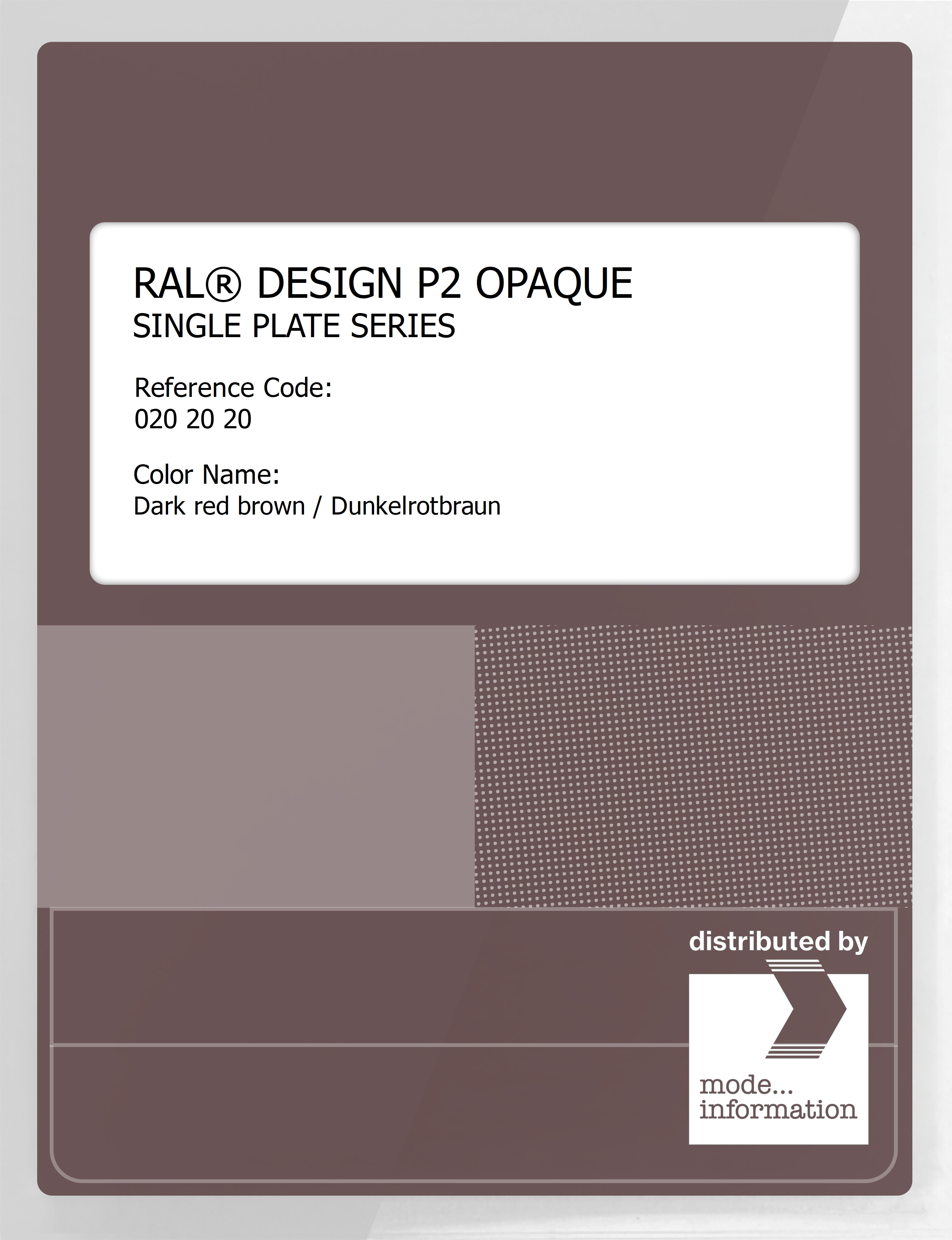 Artikelbild 1 des Artikels “RAL® PLASTICS P2 OPAQUE SINGLE PLATE 020 20 20 Dark red brown / Dunkelrotbraun “