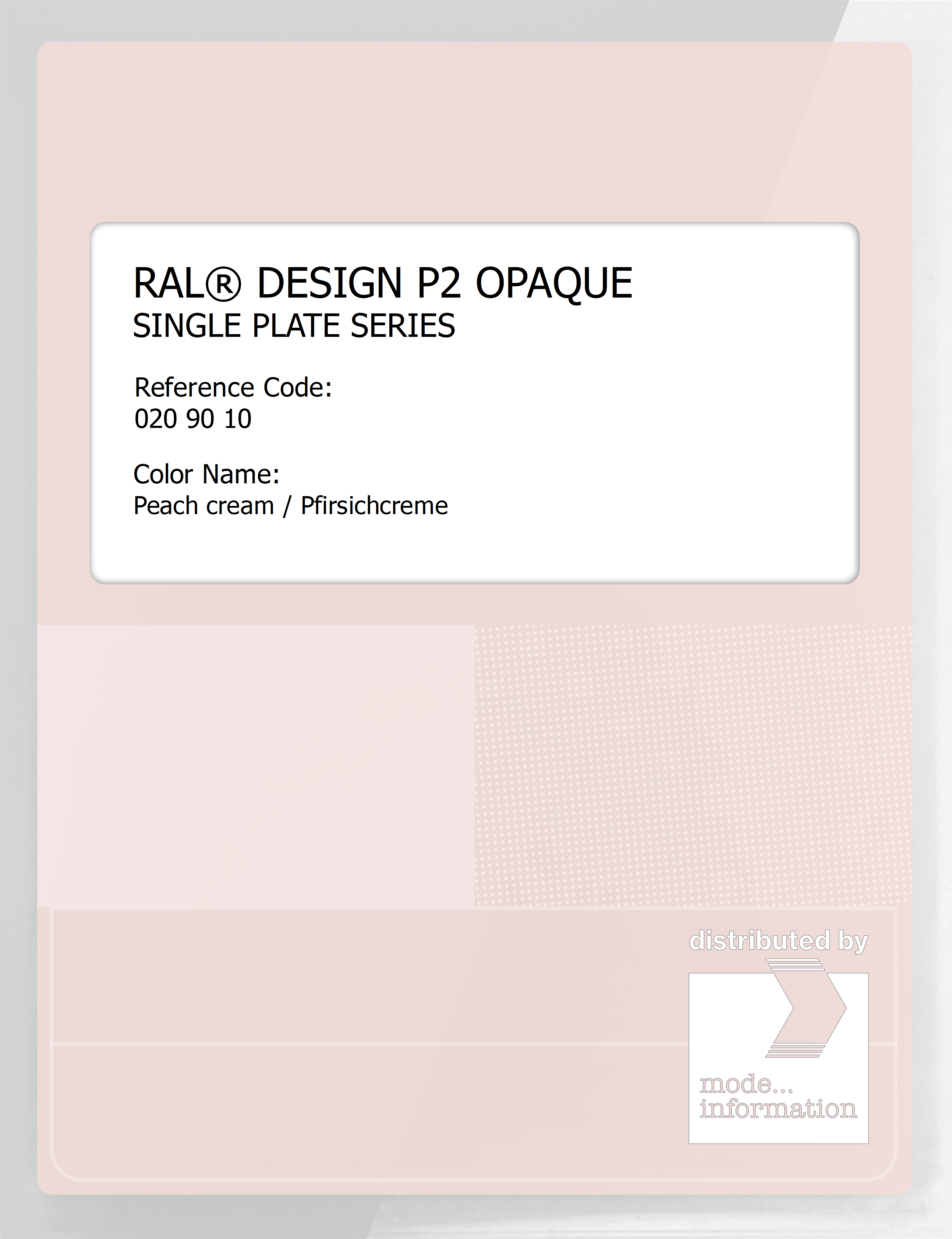 Artikelbild 1 des Artikels “RAL® PLASTICS P2 OPAQUE SINGLE PLATE 020 90 10 Peach cream / Pfirsichcreme “