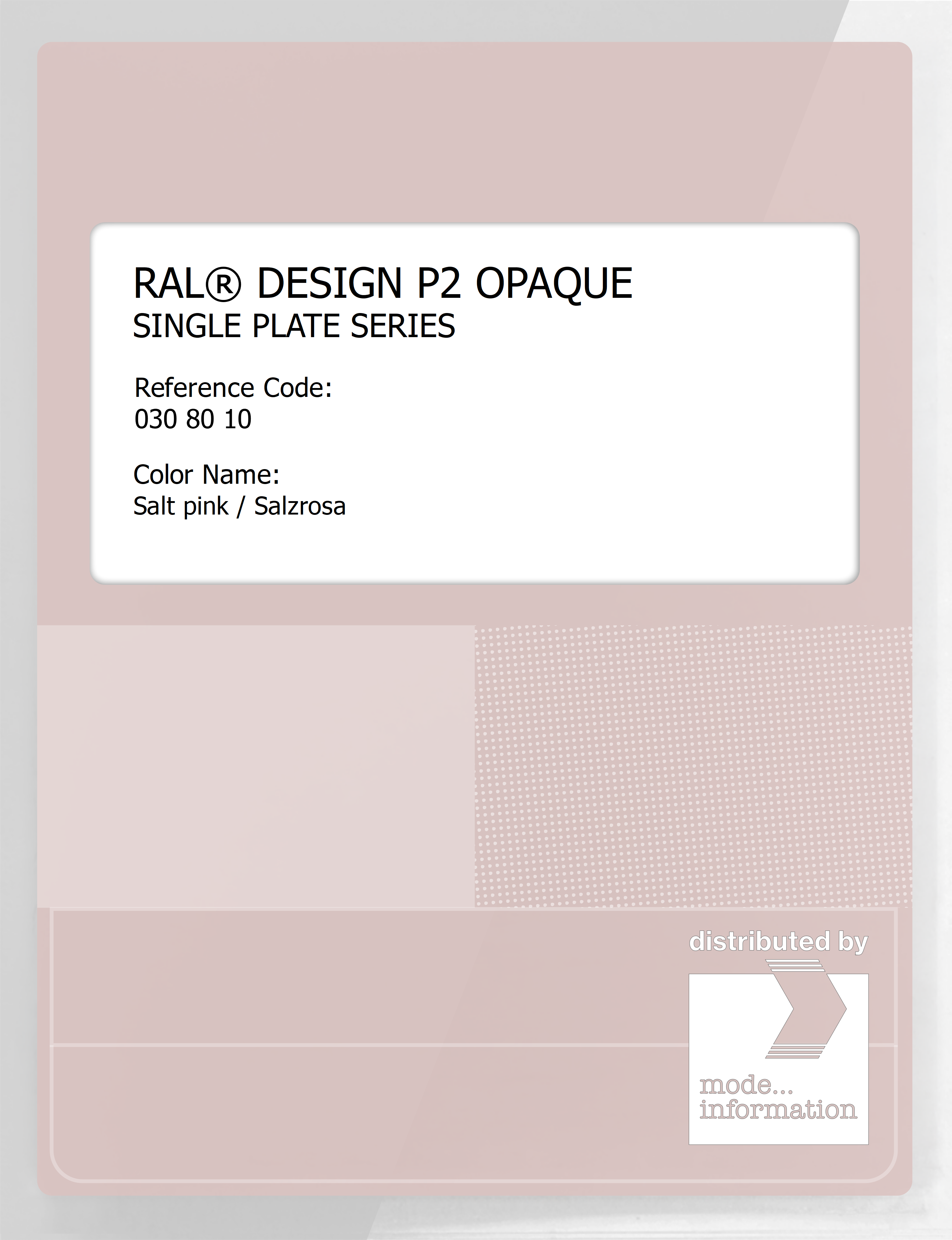 Artikelbild 1 des Artikels “RAL® PLASTICS P2 OPAQUE SINGLE PLATE 030 80 10 Salt pink / Salzrosa “