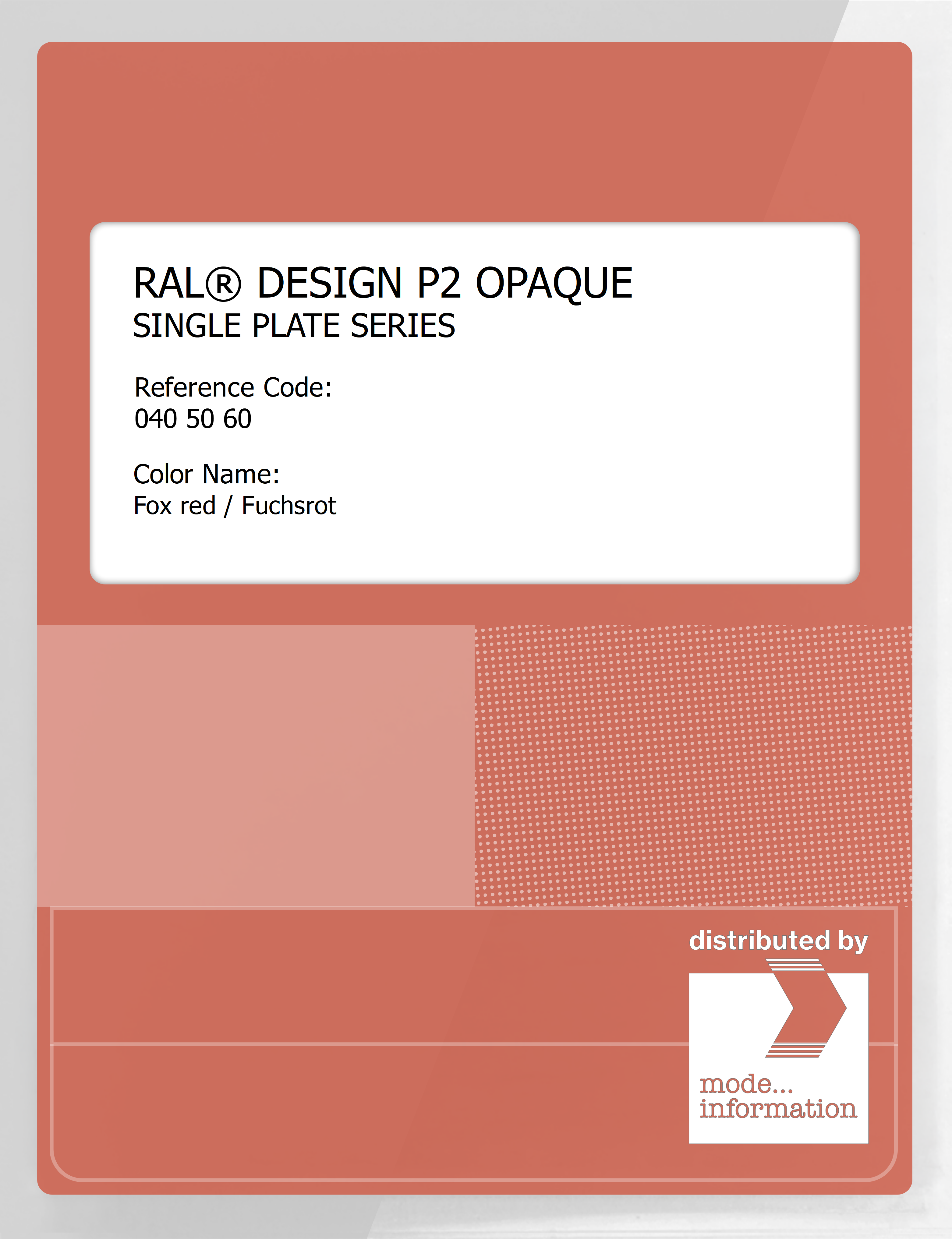 Artikelbild 1 des Artikels “RAL® PLASTICS P2 OPAQUE SINGLE PLATE 040 50 60 Fox red / Fuchsrot “