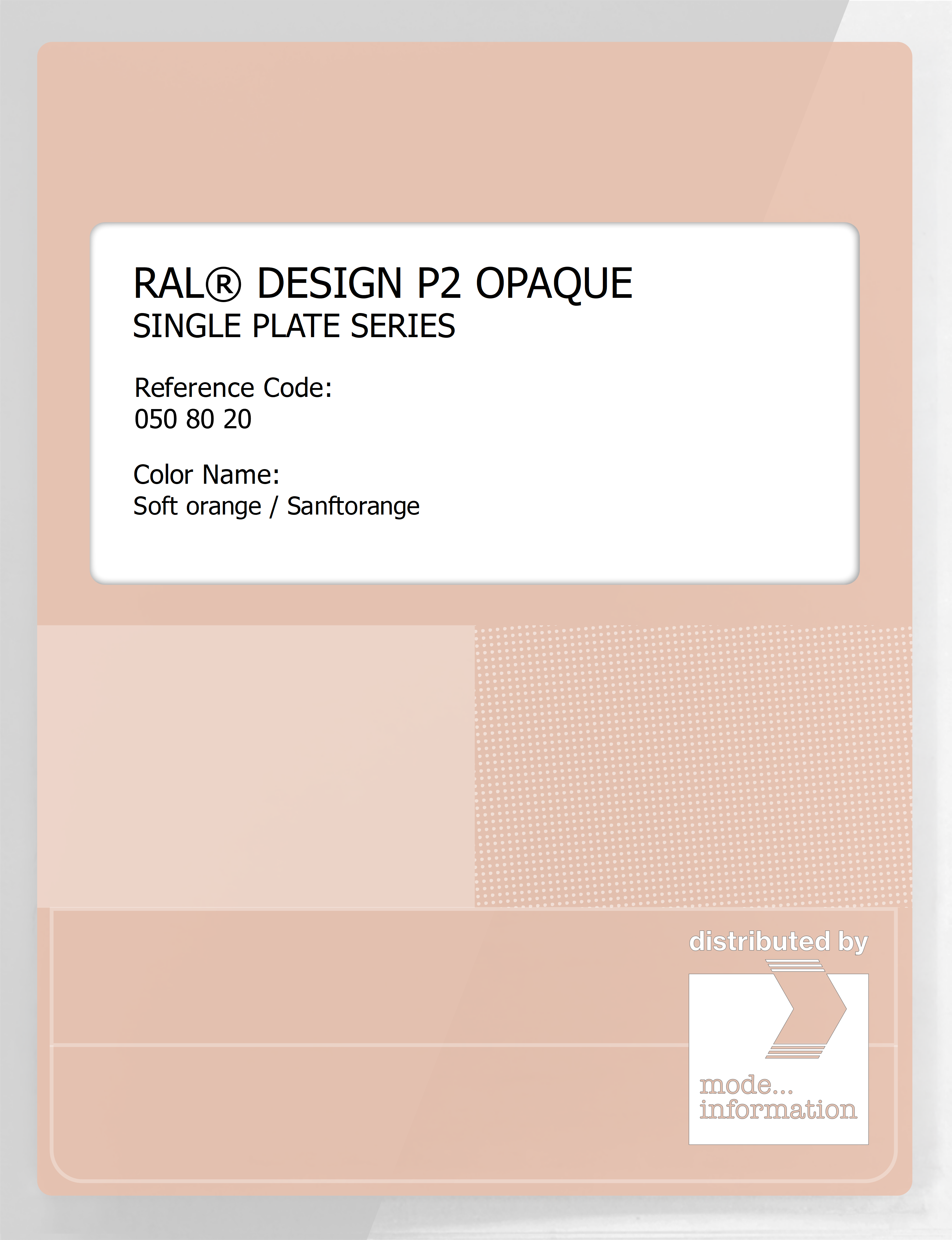 Artikelbild 1 des Artikels “RAL® PLASTICS P2 OPAQUE SINGLE PLATE 050 80 20 Soft orange / Sanftorange “