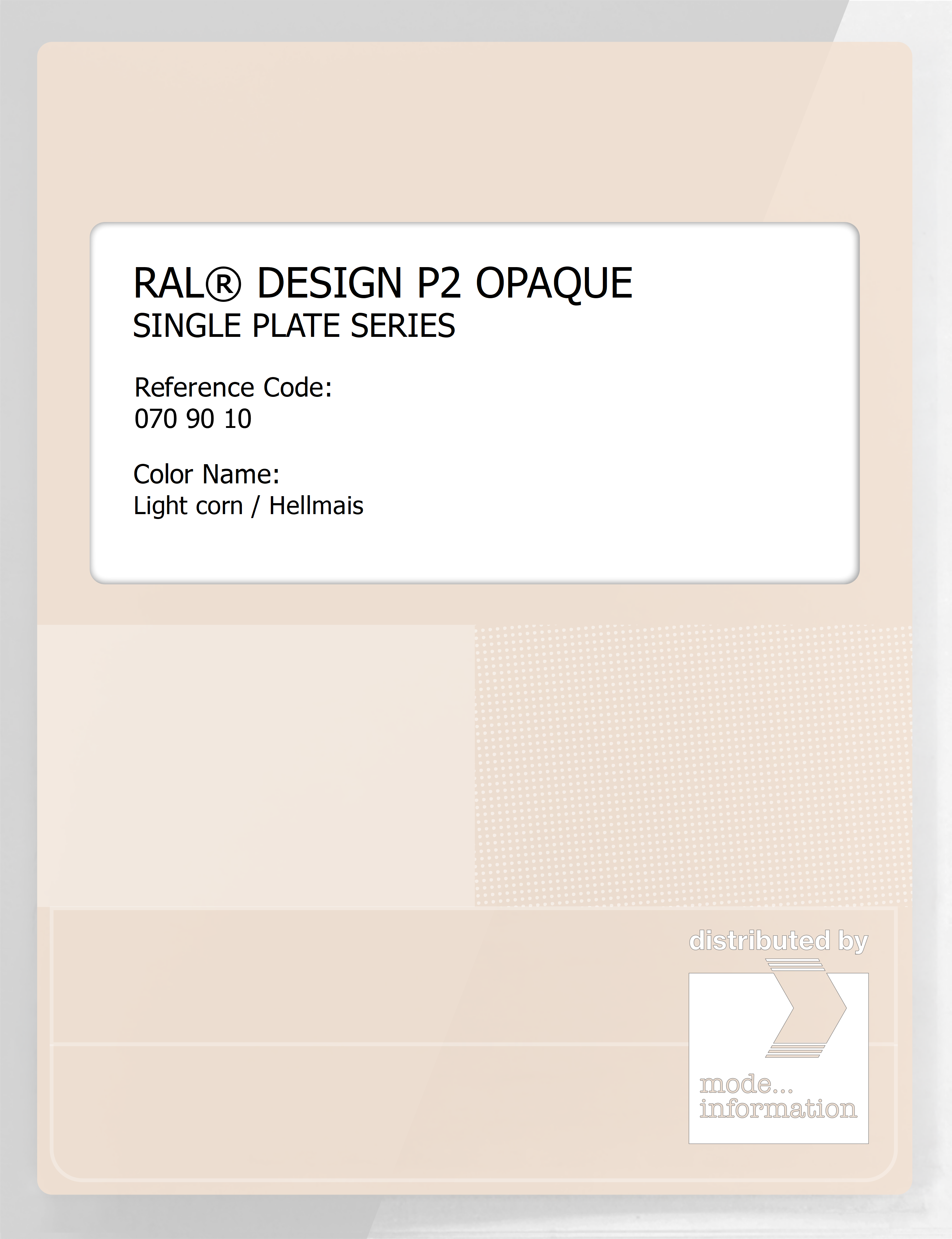 Artikelbild 1 des Artikels “RAL® PLASTICS P2 OPAQUE SINGLE PLATE 070 90 10 Light corn / Hellmais “