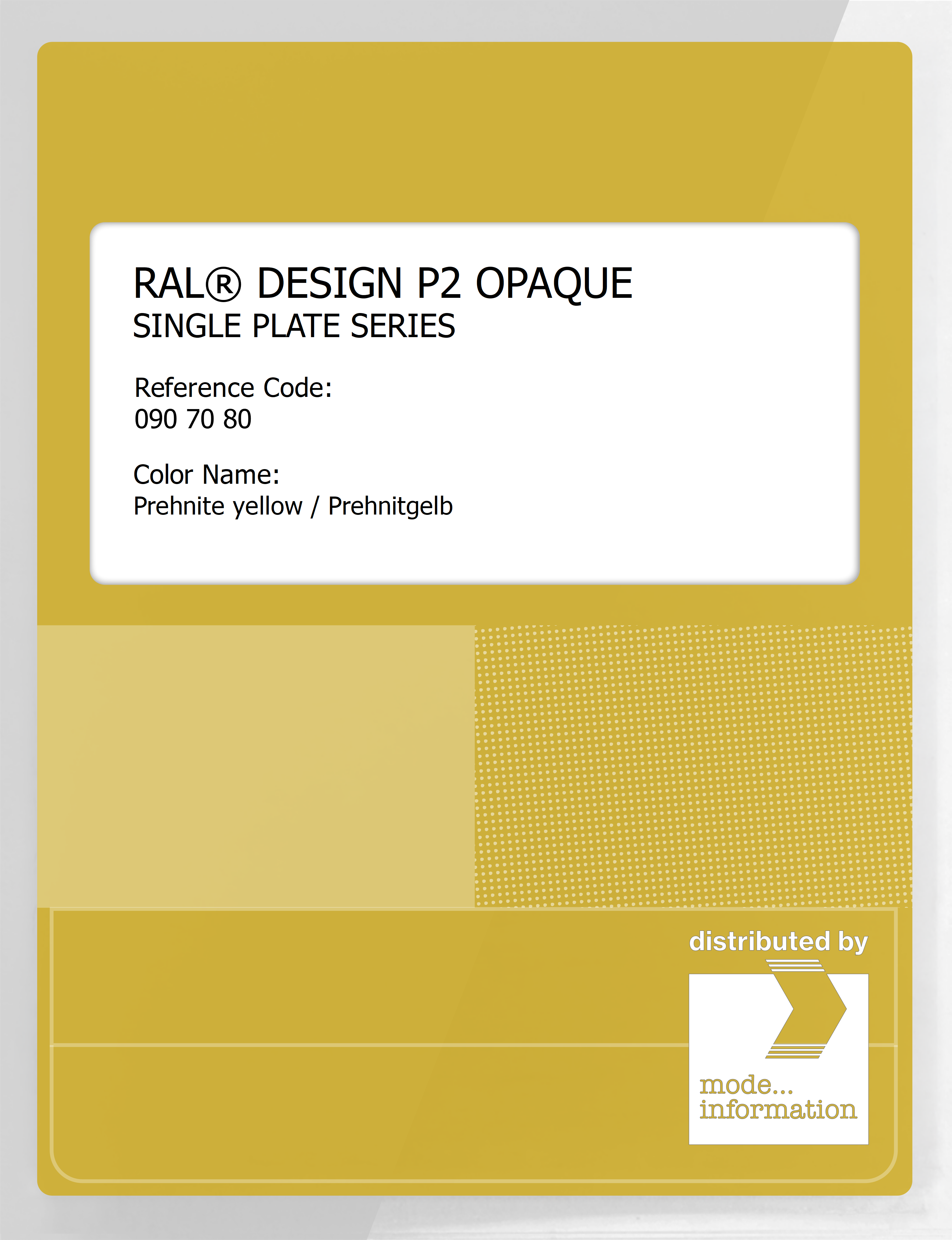 Artikelbild 1 des Artikels “RAL® PLASTICS P2 OPAQUE SINGLE PLATE 090 70 80 Prehnite yellow / Prehnitgelb “