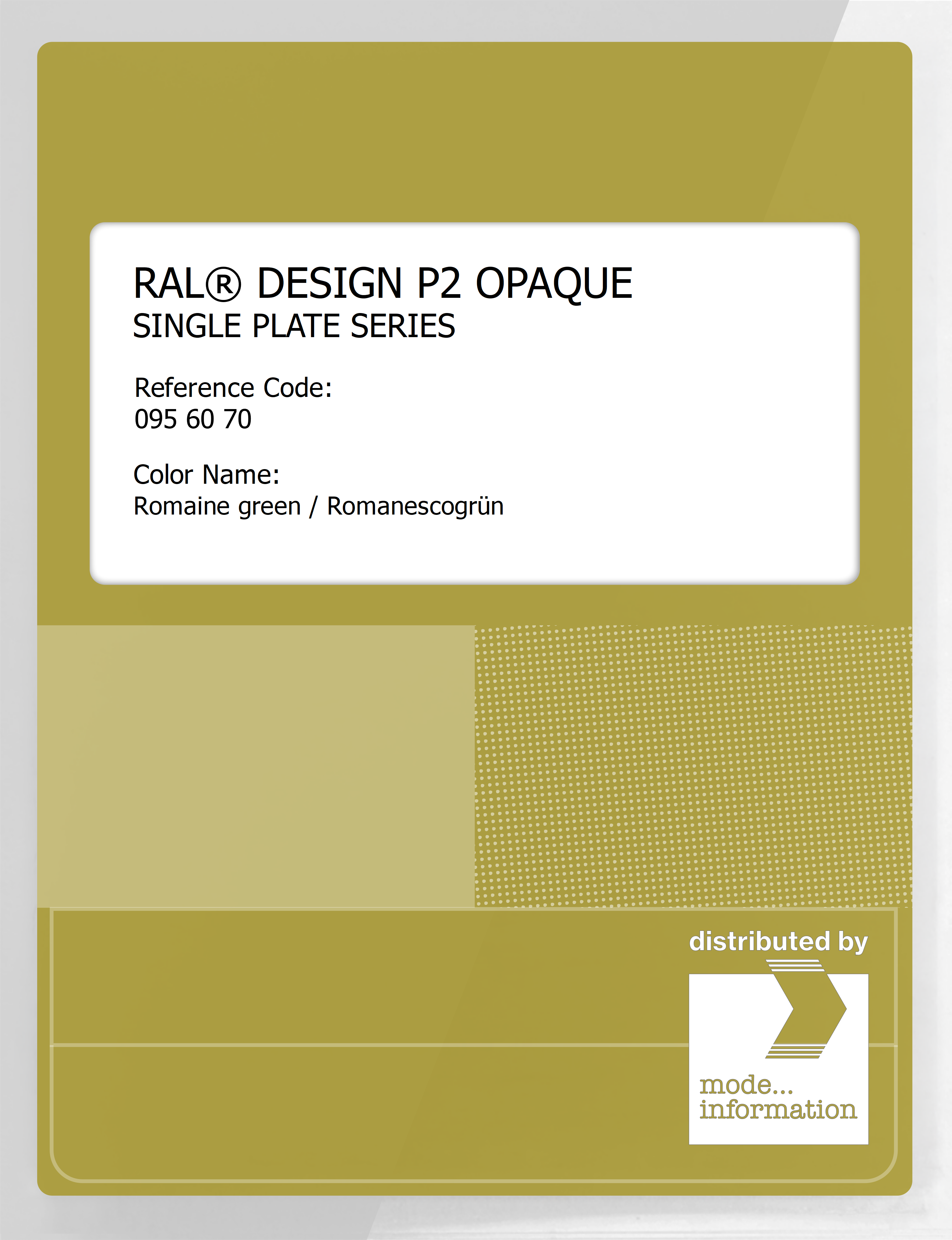 Artikelbild 1 des Artikels “RAL® PLASTICS P2 OPAQUE SINGLE PLATE 095 60 70 Romaine green / Romanescogrün “