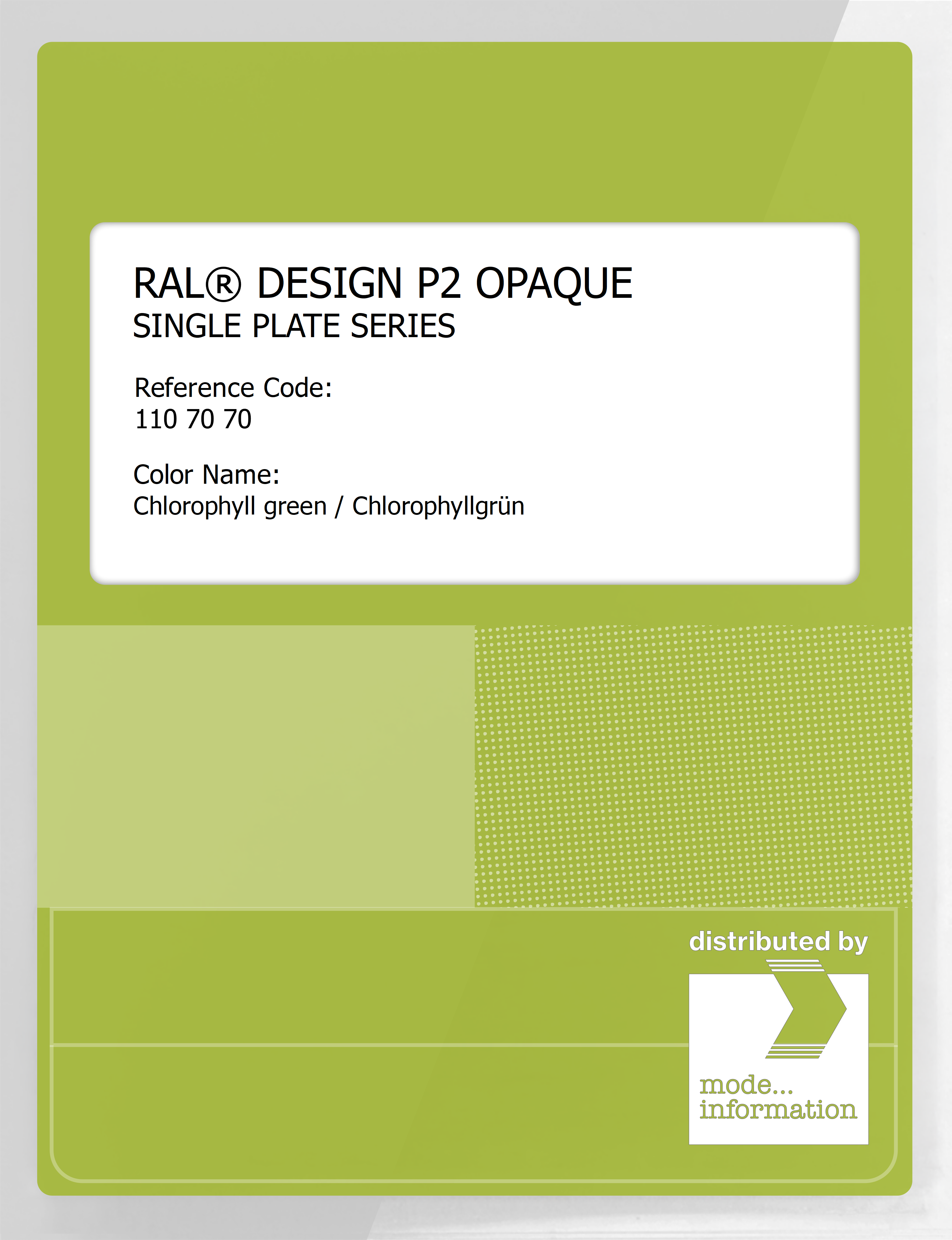 Artikelbild 1 des Artikels “RAL® PLASTICS P2 OPAQUE SINGLE PLATE 110 70 70 Chlorophyll green / Chlorophyllgrün “
