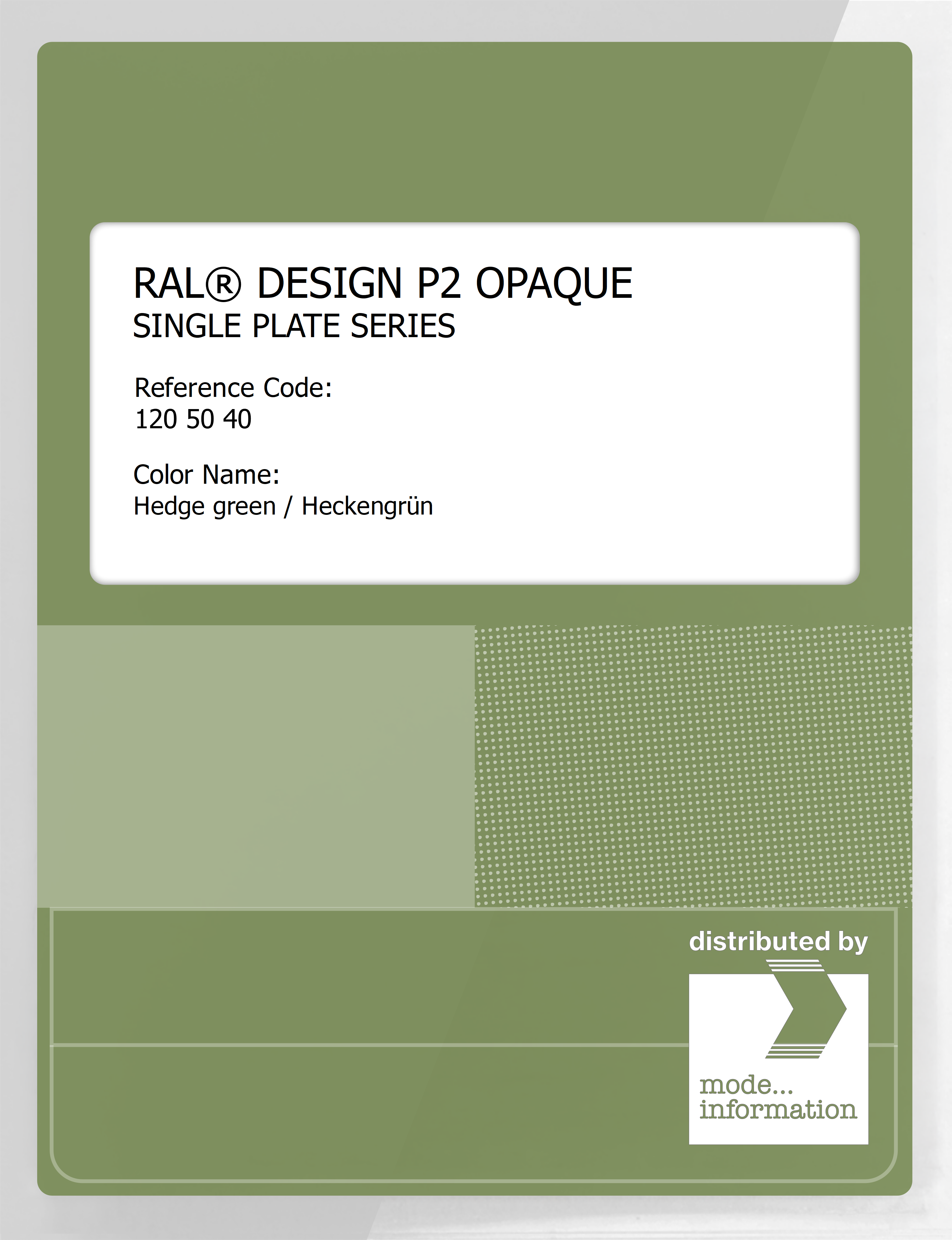 Artikelbild 1 des Artikels “RAL® PLASTICS P2 OPAQUE SINGLE PLATE 120 50 40 Hedge green / Heckengrün “