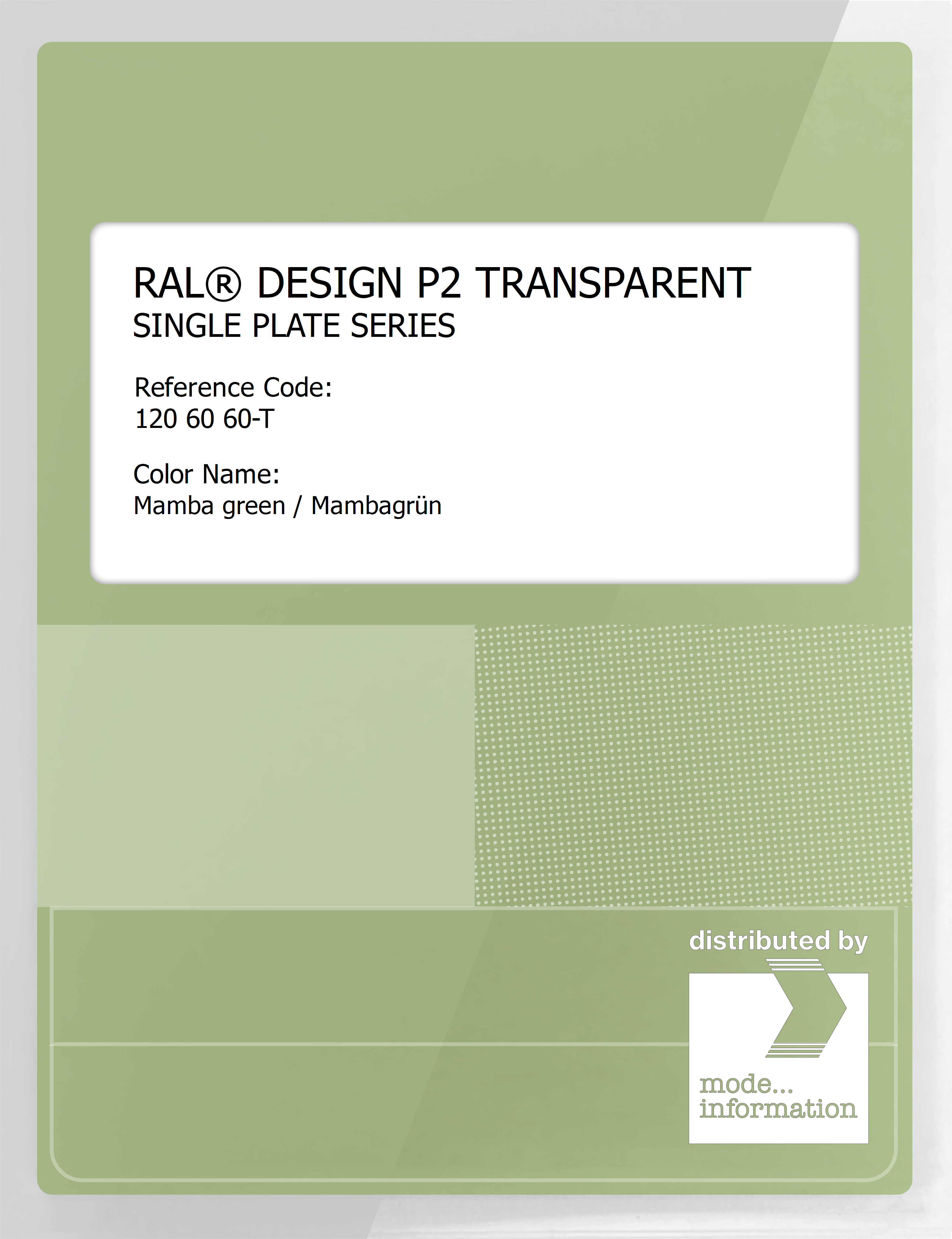 Artikelbild 1 des Artikels “RAL® PLASTICS P2 OPAQUE SINGLE PLATE 120 60 60 TRANSPARENT Mamba green / Mambagrün “