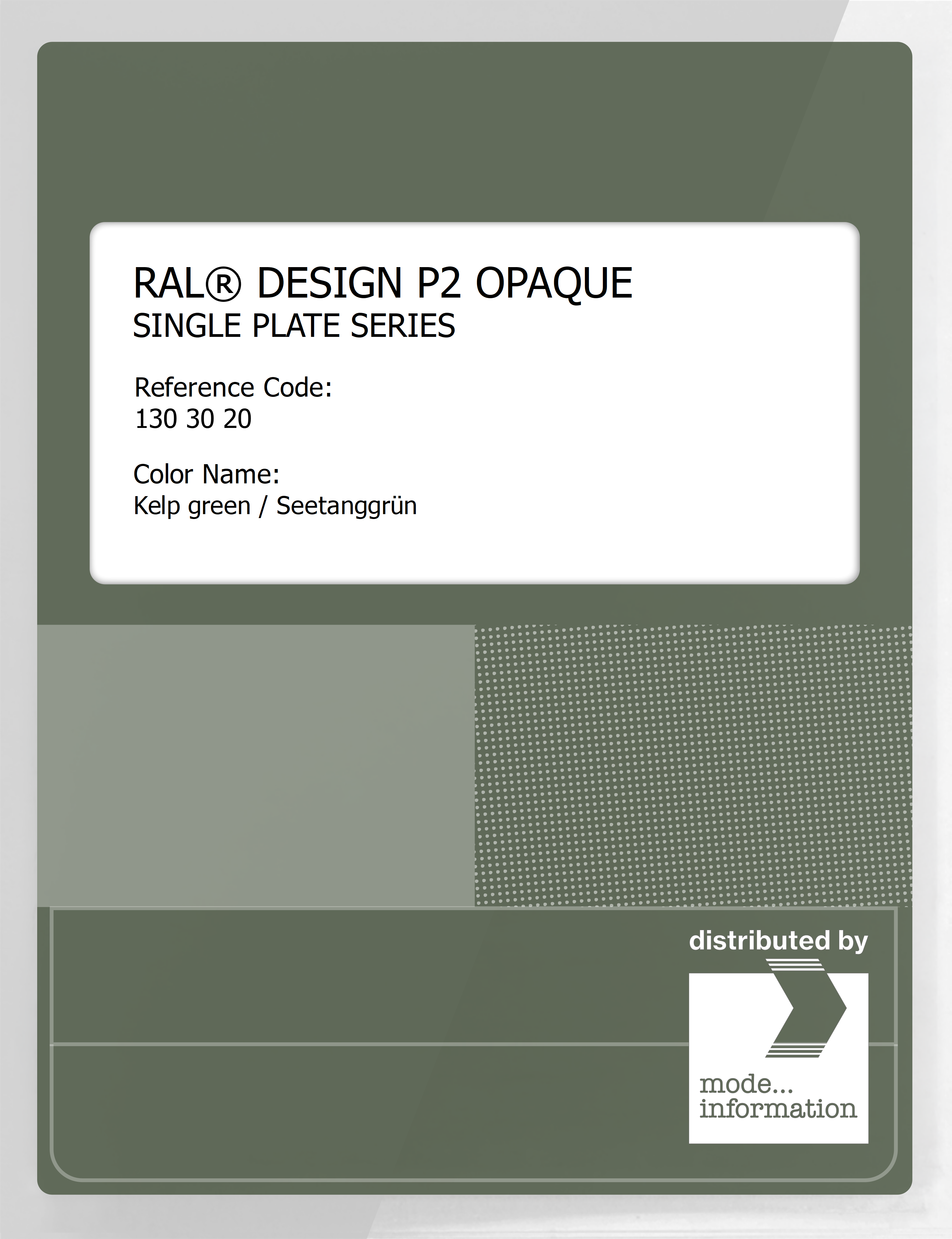 Artikelbild 1 des Artikels “RAL® PLASTICS P2 OPAQUE SINGLE PLATE 130 30 20 Kelp green / Seetanggrün “