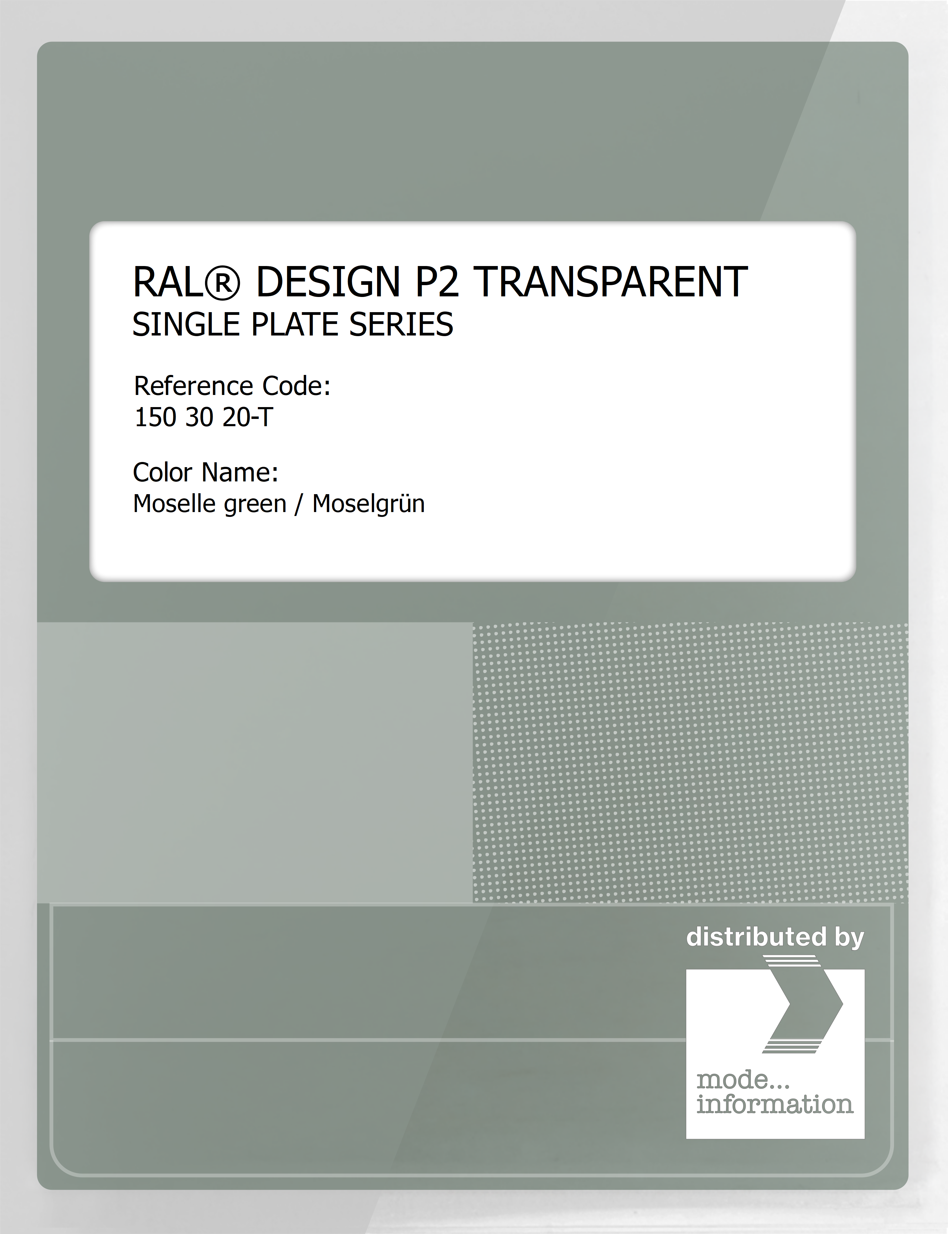 Artikelbild 1 des Artikels “RAL® PLASTICS P2 OPAQUE SINGLE PLATE 150 30 20 TRANSPARENT Moselle green / Moselgrün “