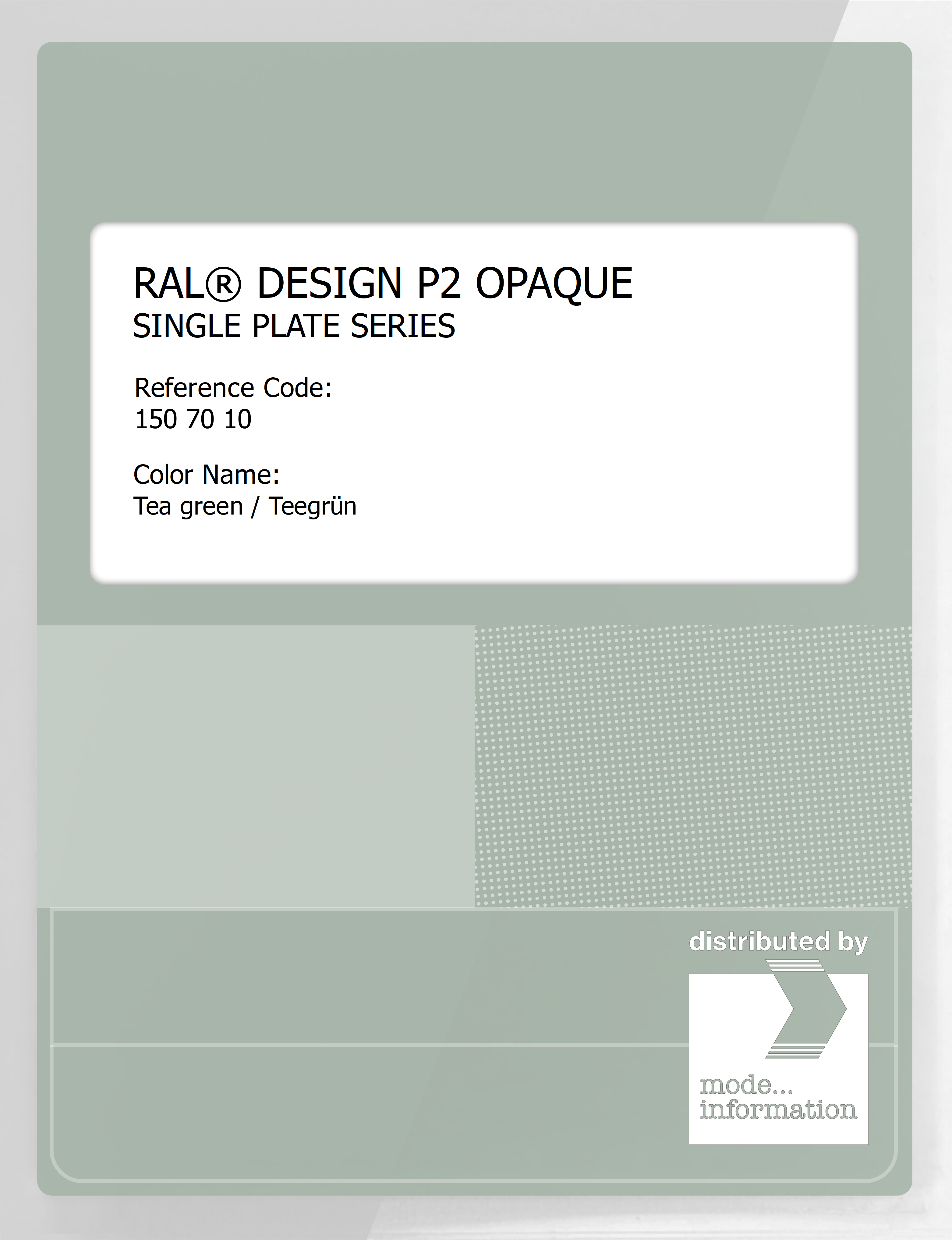 Product image 1 of the product “RAL® PLASTICS P2 OPAQUE SINGLE PLATE 150 70 10 Tea green / Teegrün ”