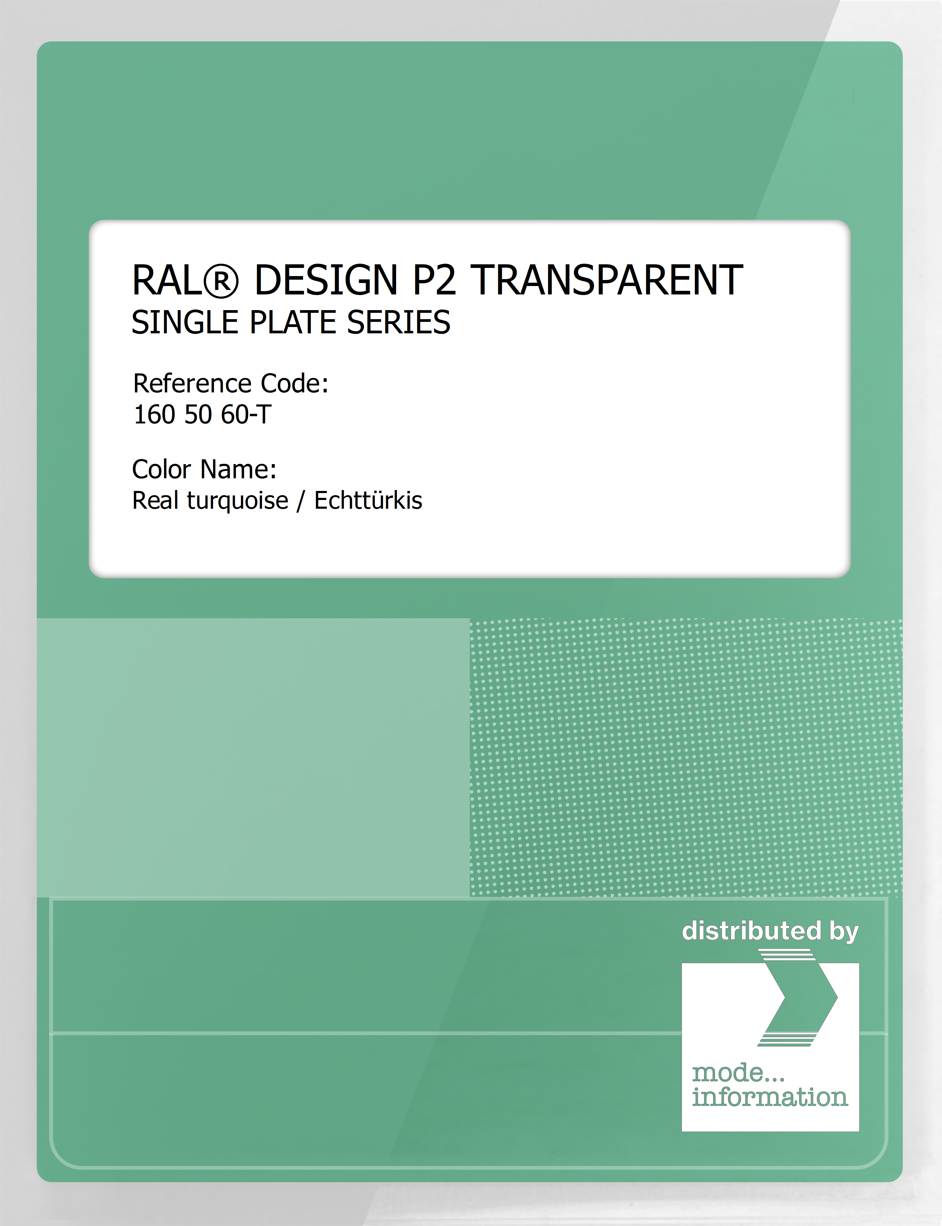 Artikelbild 1 des Artikels “RAL® PLASTICS P2 OPAQUE SINGLE PLATE 160 50 60 TRANSPARENT Real turquoise / Echttürkis “