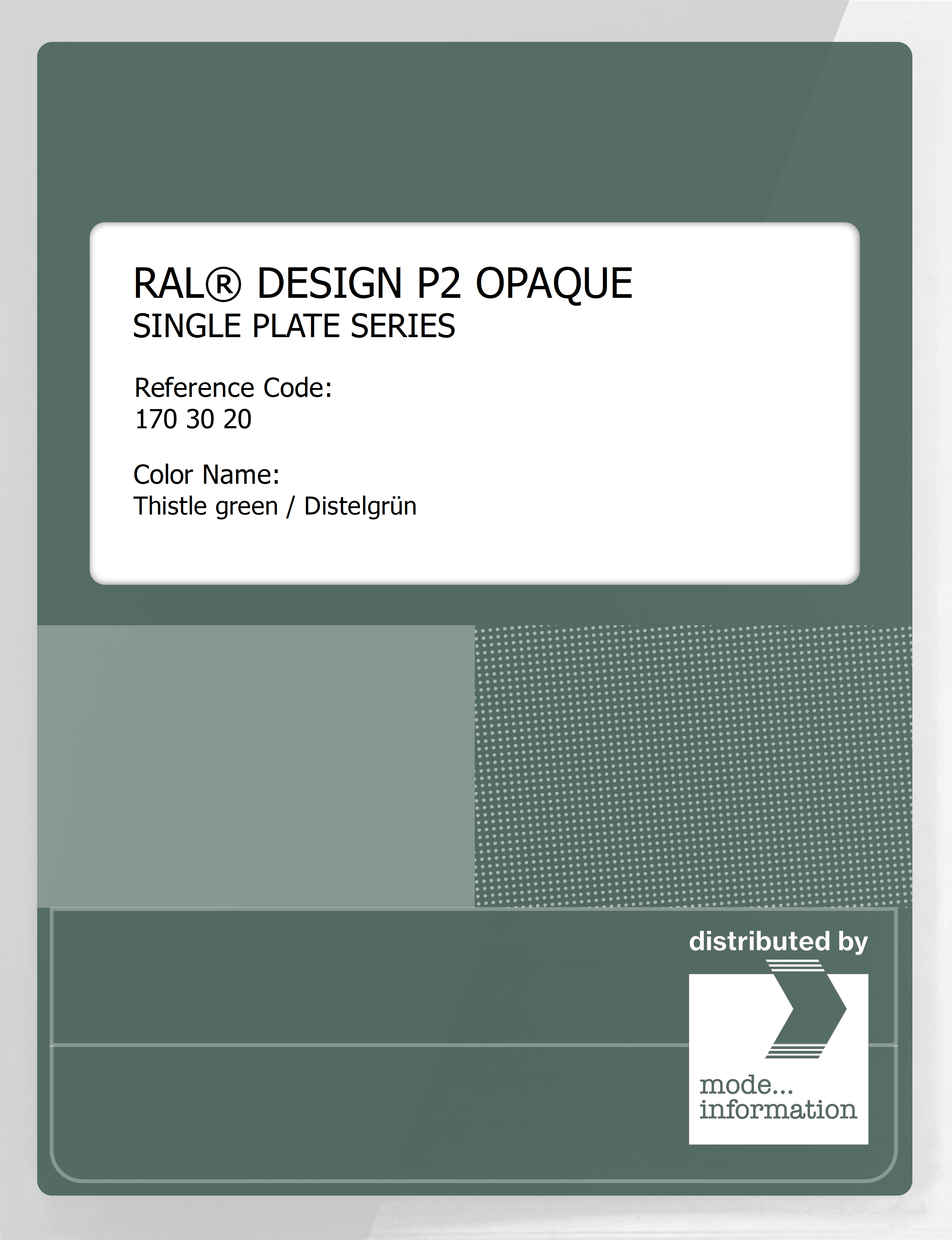 Artikelbild 1 des Artikels “RAL® PLASTICS P2 OPAQUE SINGLE PLATE 170 30 20 Thistle green / Distelgrün “