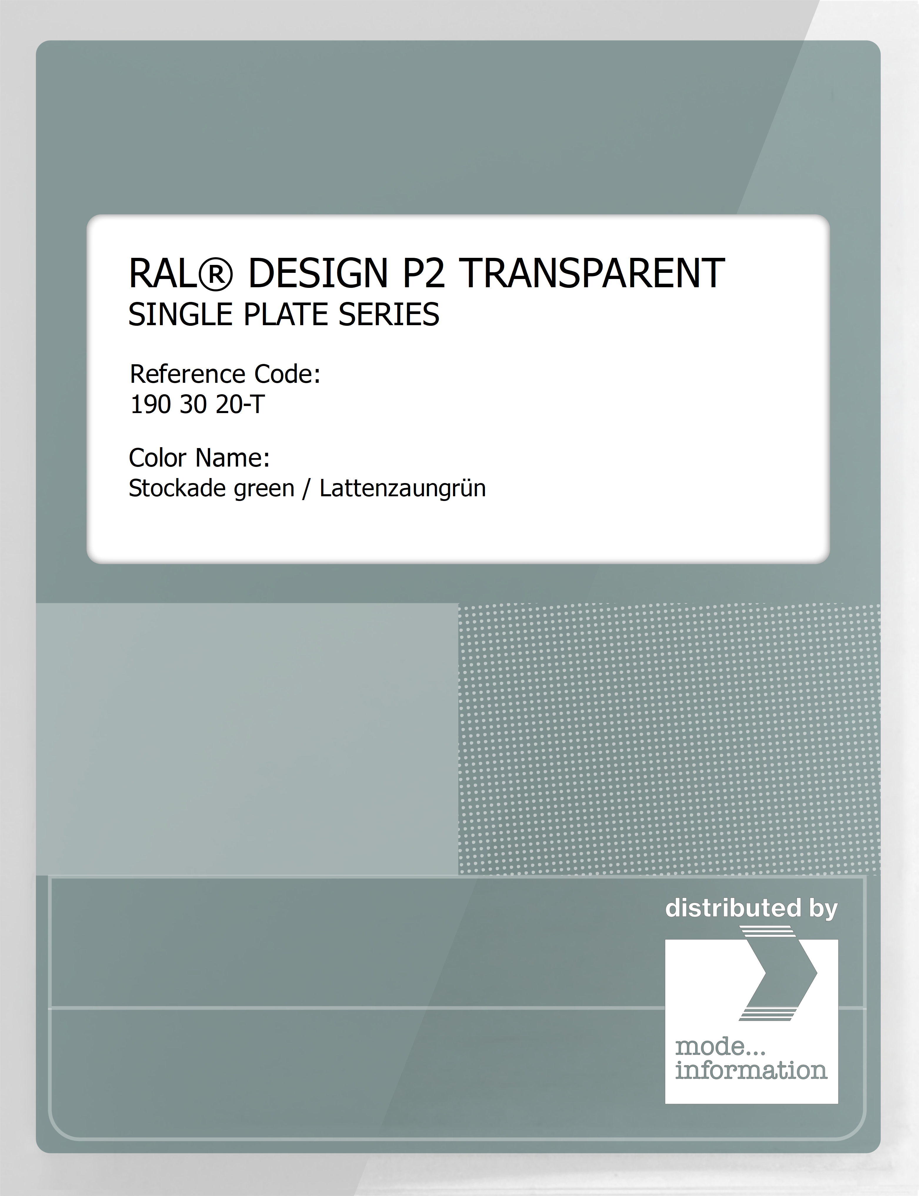 Artikelbild 1 des Artikels “RAL® PLASTICS P2 OPAQUE SINGLE PLATE 190 30 20 TRANSPARENT Stockade green / Lattenzaungrün “