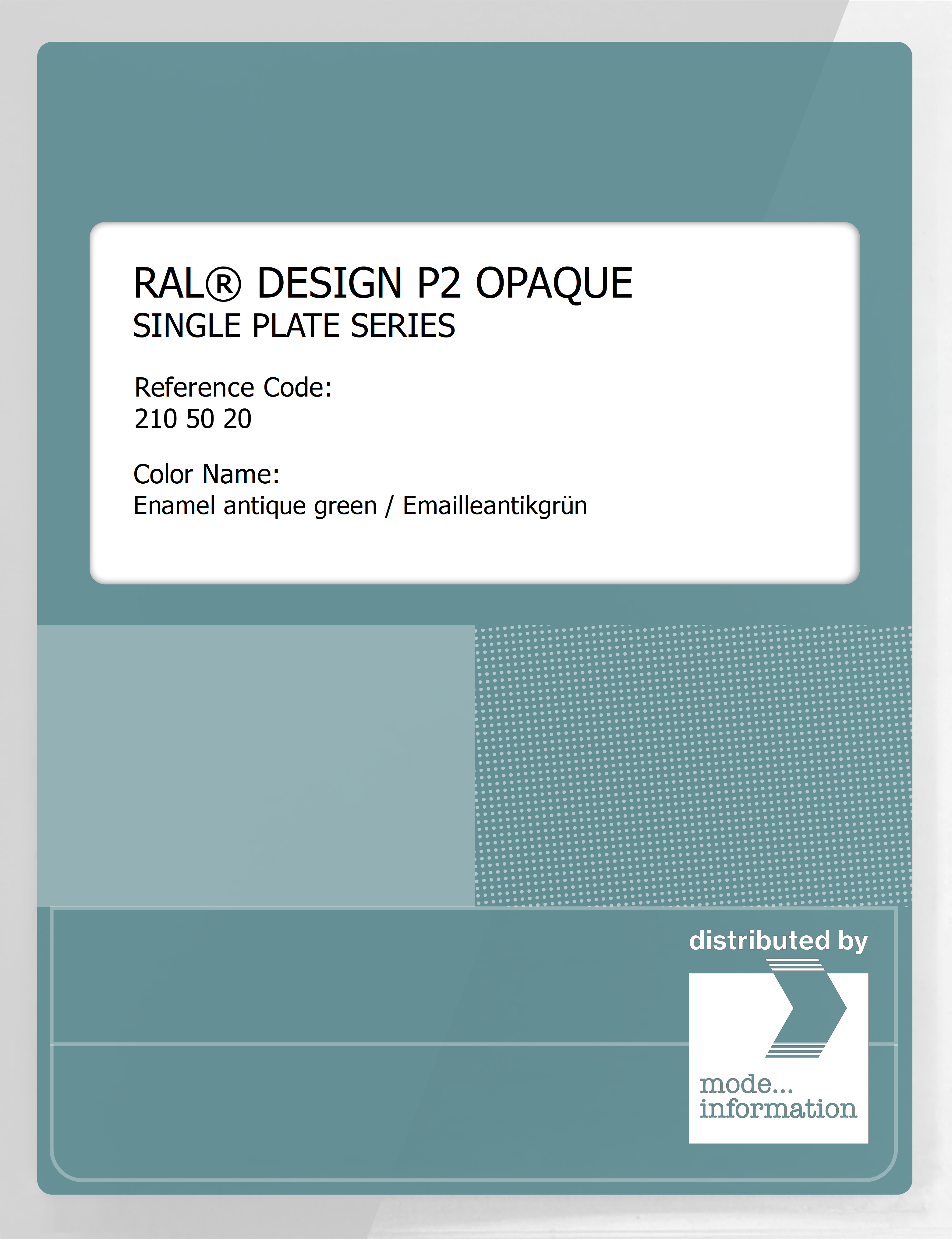 Artikelbild 1 des Artikels “RAL® PLASTICS P2 OPAQUE SINGLE PLATE 210 50 20 Enamel antique green / Emailleantikgrün “