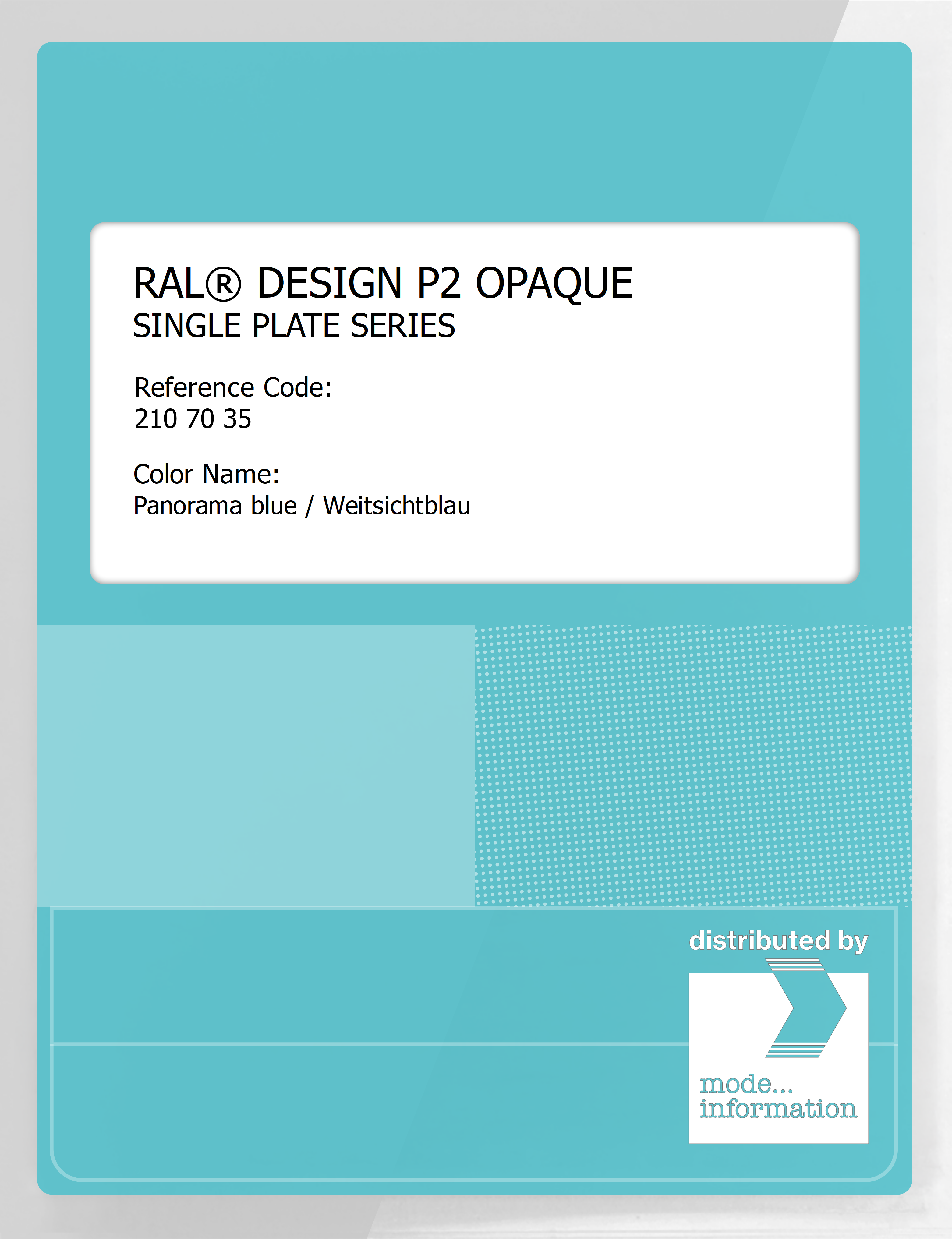 Artikelbild 1 des Artikels “RAL® PLASTICS P2 OPAQUE SINGLE PLATE 210 70 35 Panorama blue / Weitsichtblau “