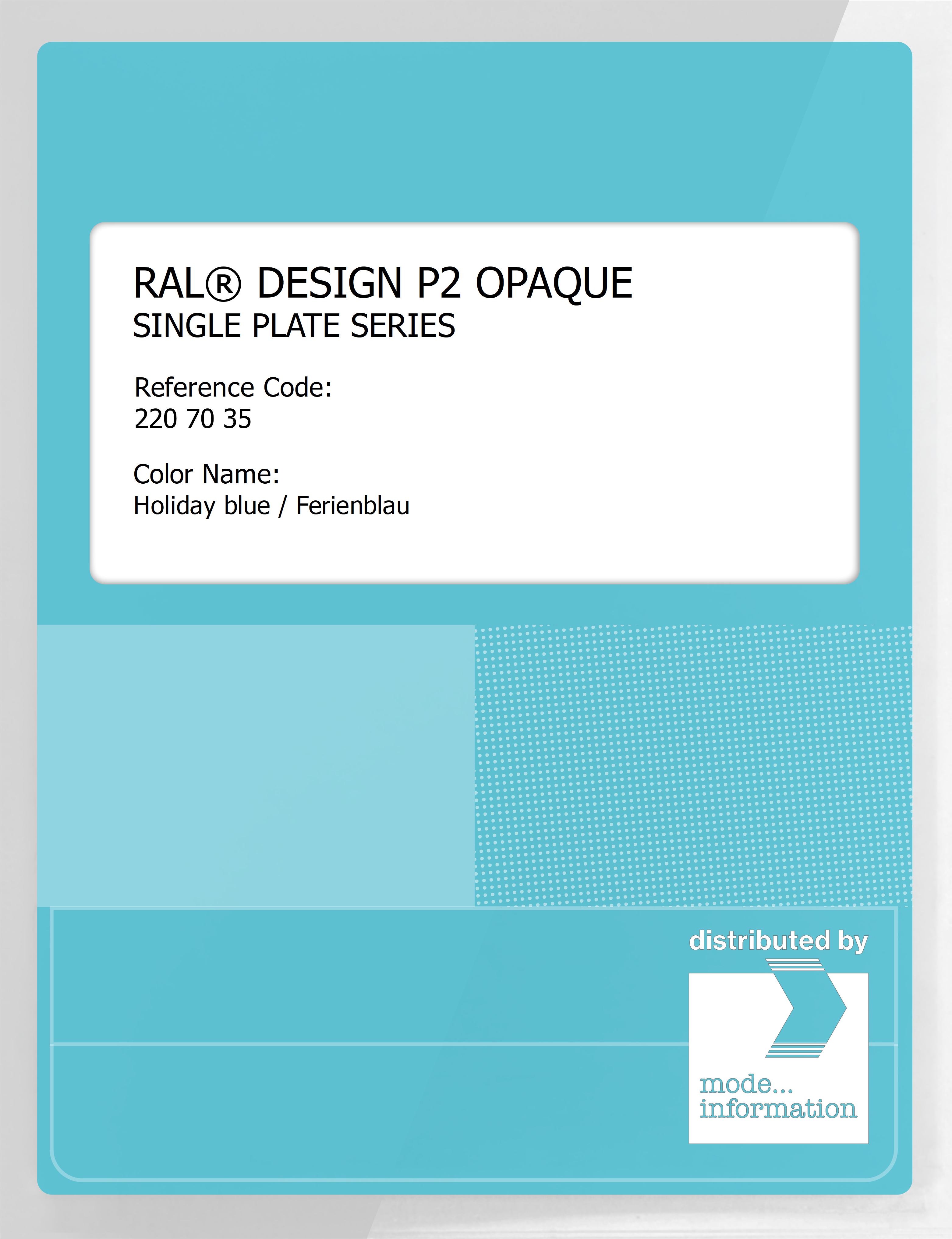 Artikelbild 1 des Artikels “RAL® PLASTICS P2 OPAQUE SINGLE PLATE 220 70 35 Holiday blue / Ferienblau “