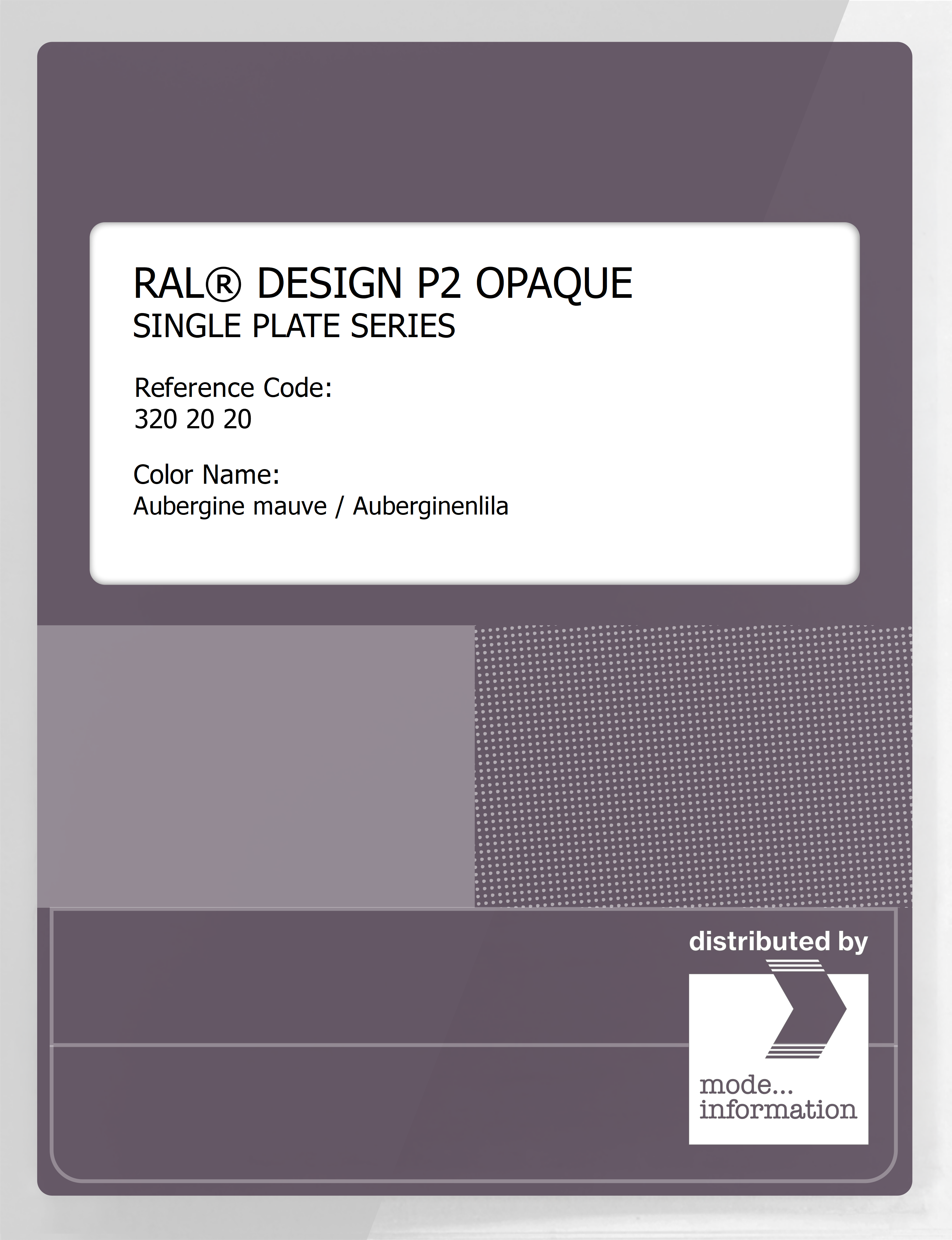 Product image 1 of the product “RAL® PLASTICS P2 OPAQUE SINGLE PLATE 320 20 20 Aubergine mauve / Auberginenlila ”