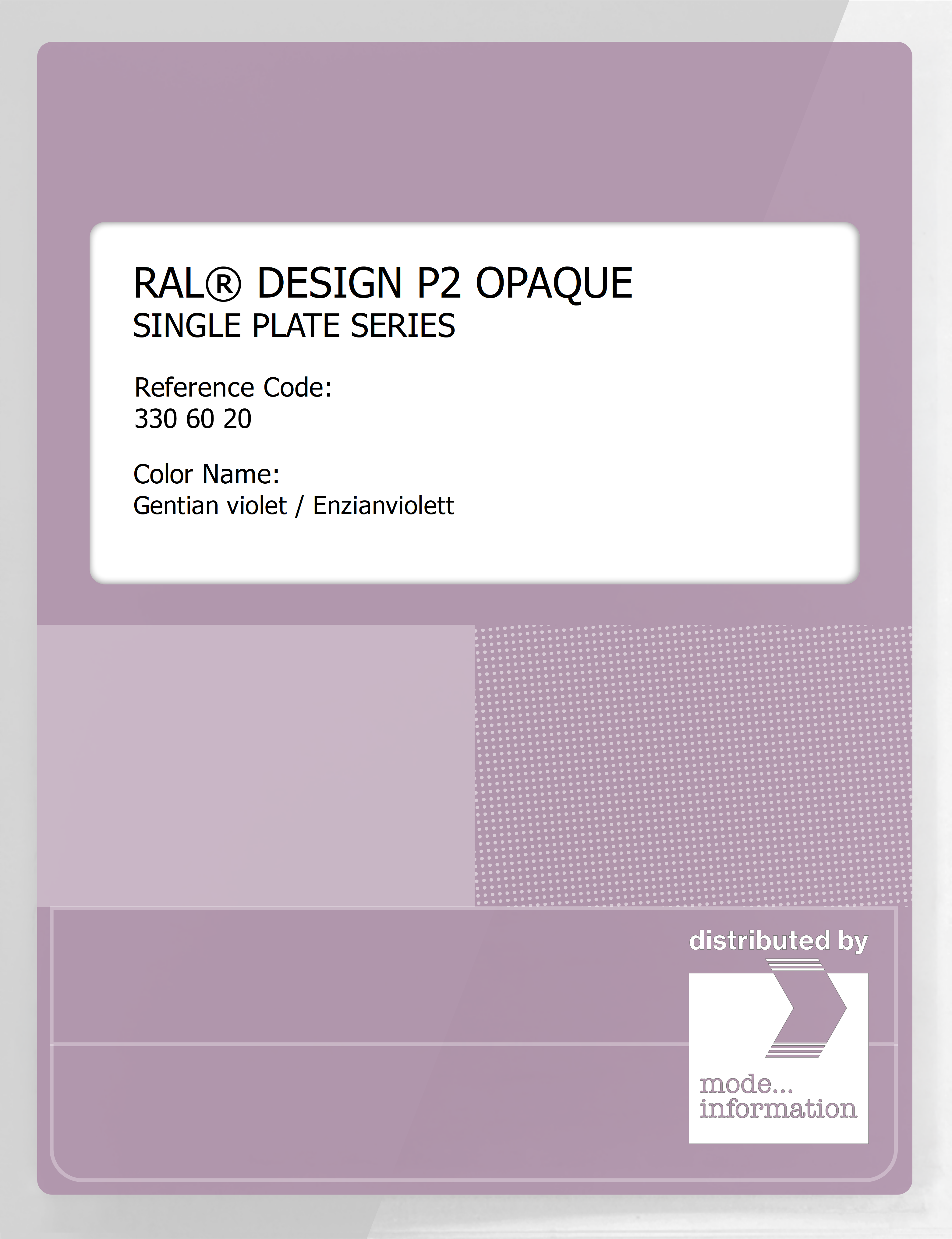 Artikelbild 1 des Artikels “RAL® PLASTICS P2 OPAQUE SINGLE PLATE 330 60 20 Gentian violet / Enzianviolett “