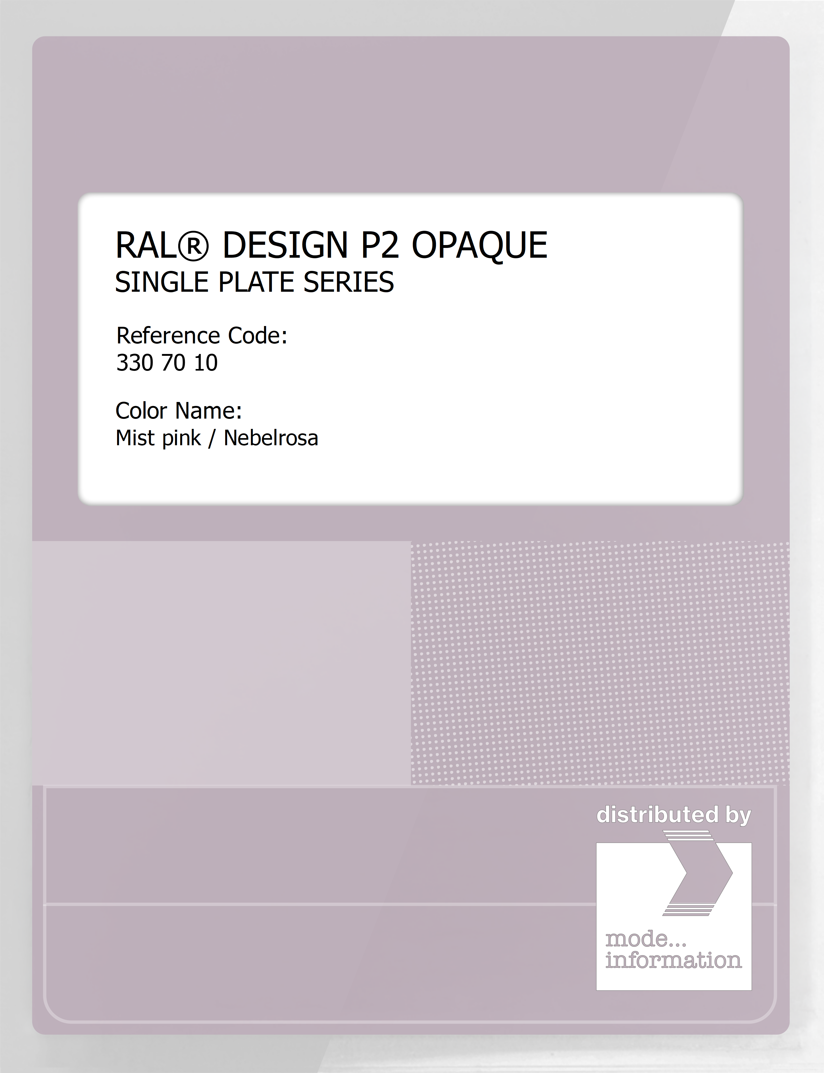 Artikelbild 1 des Artikels “RAL® PLASTICS P2 OPAQUE SINGLE PLATE 330 70 10 Mist pink / Nebelrosa “