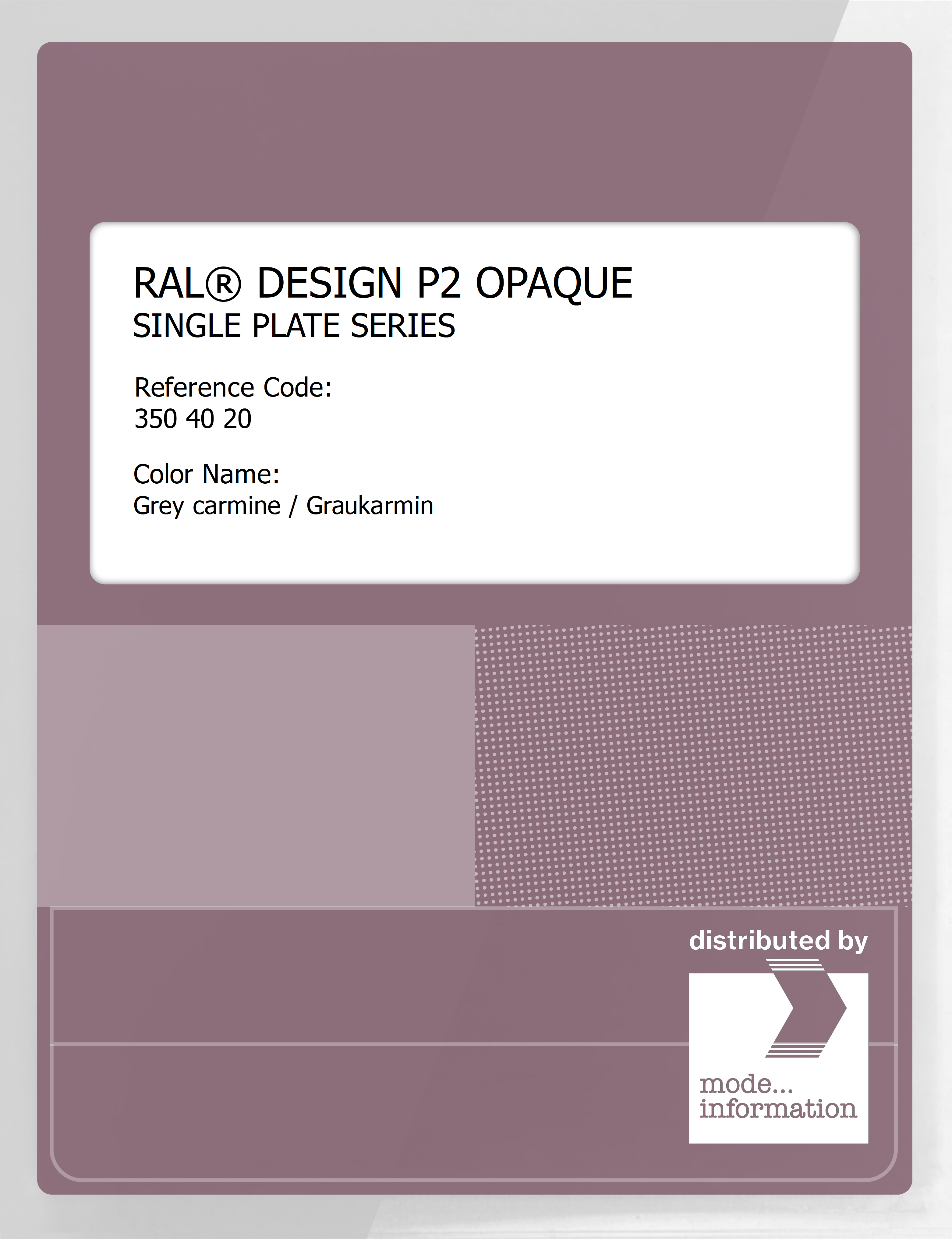 Artikelbild 1 des Artikels “RAL® PLASTICS P2 OPAQUE SINGLE PLATE 350 40 20 Grey carmine / Graukarmin “