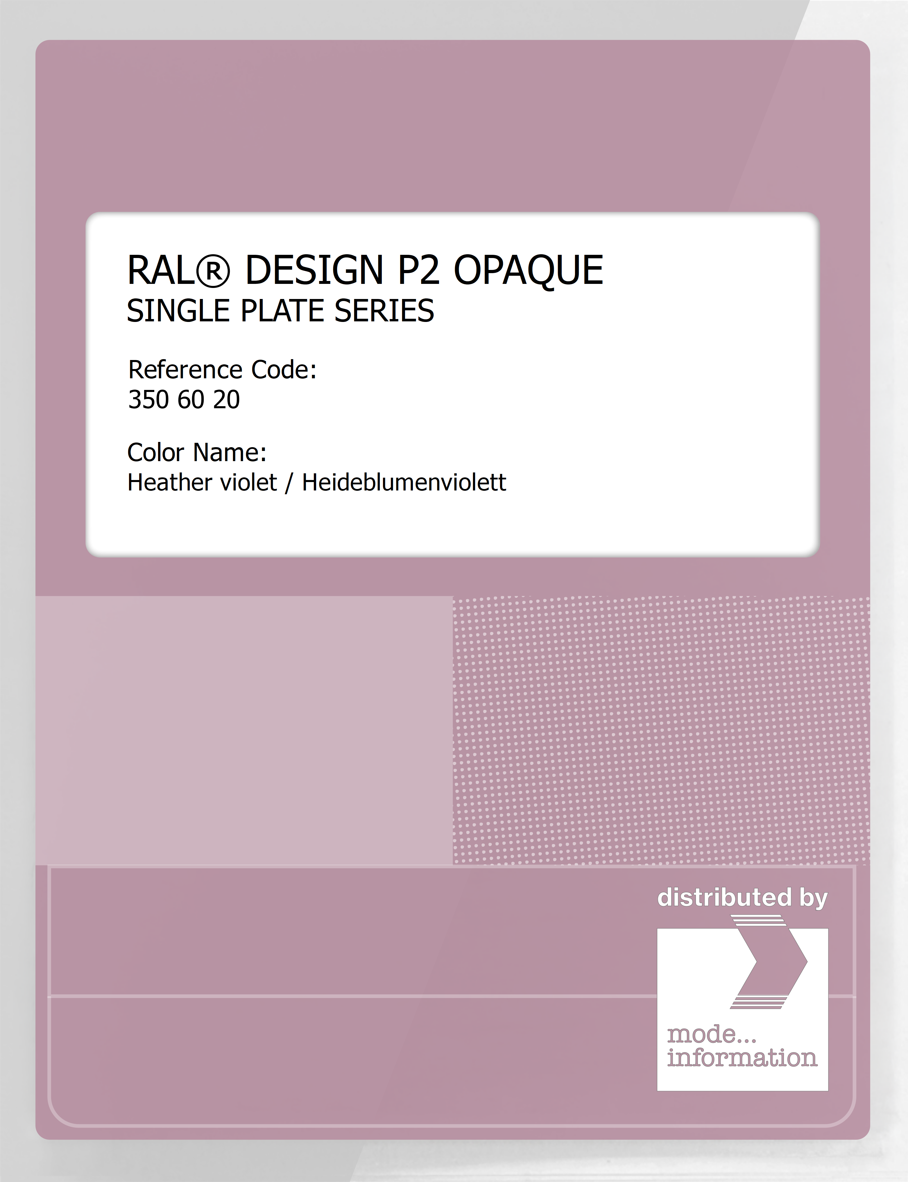 Artikelbild 1 des Artikels “RAL® PLASTICS P2 OPAQUE SINGLE PLATE 350 60 20 Heather violet / Heideblumenviolett “