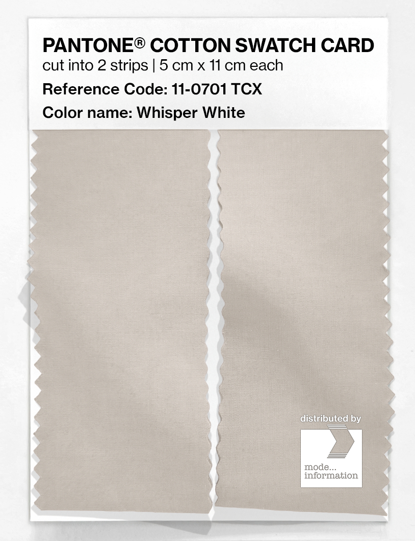 Product image 2 of the product “PANTONE® COTTON SWATCH CARD 11-0701 TCX Whisper White ”