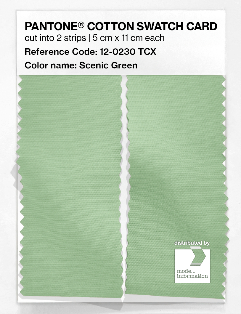 Product image 2 of the product “PANTONE® COTTON SWATCH CARD 12-0230 TCX Scenic Green ”
