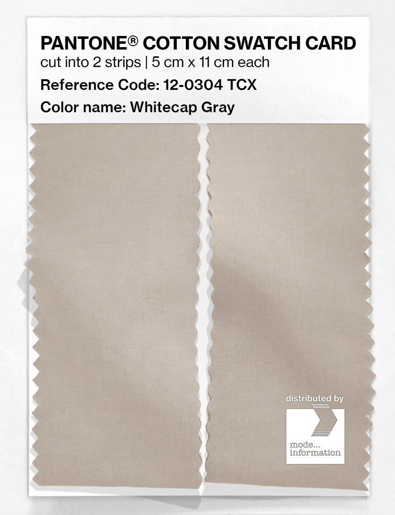 Product image 2 of the product “PANTONE® COTTON SWATCH CARD 12-0304 TCX Whitecap Gray ”