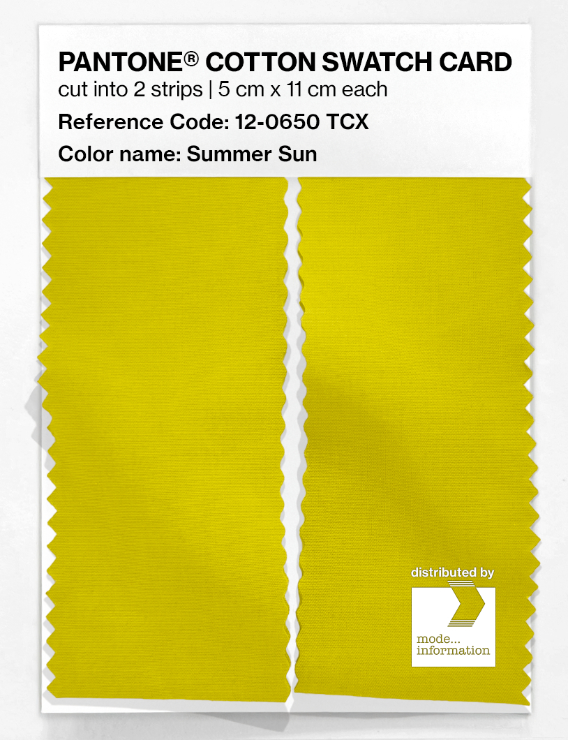 Product image 2 of the product “PANTONE® COTTON SWATCH CARD 12-0650 TCX Summer Sun ”