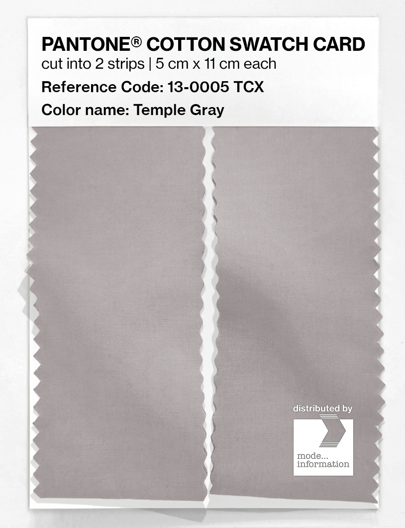 Product image 2 of the product “PANTONE® COTTON SWATCH CARD 13-0005 TCX Temple Gray ”