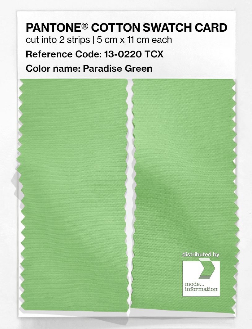 Product image 2 of the product “PANTONE® COTTON SWATCH CARD 13-0220 TCX Paradise Green ”