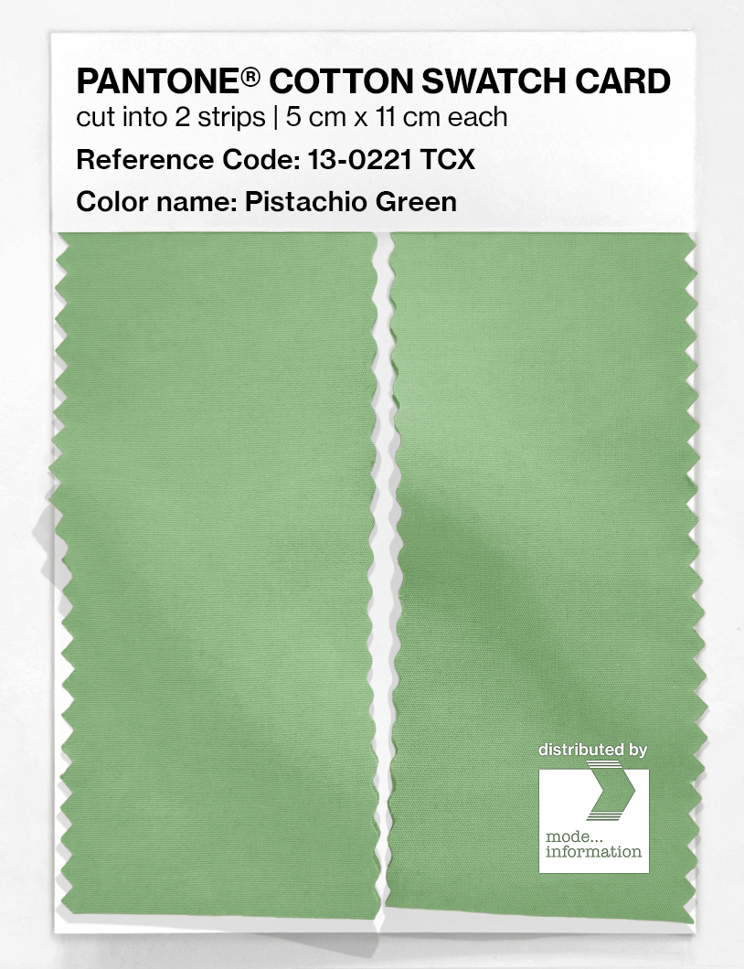 Product image 2 of the product “PANTONE® COTTON SWATCH CARD 13-0221 TCX Pistachio Green ”