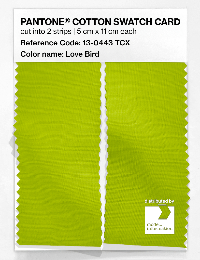 Product image 2 of the product “PANTONE® COTTON SWATCH CARD 13-0443 TCX Love Bird ”