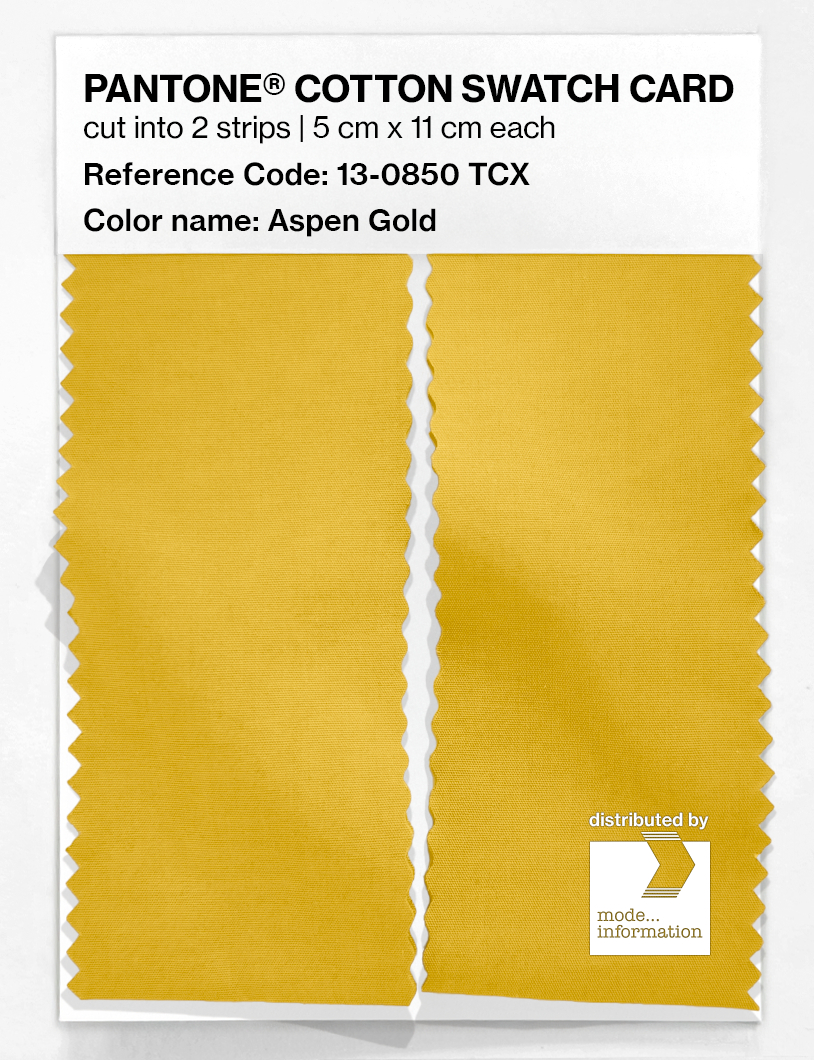 Product image 2 of the product “PANTONE® COTTON SWATCH CARD 13-0850 TCX Aspen Gold ”