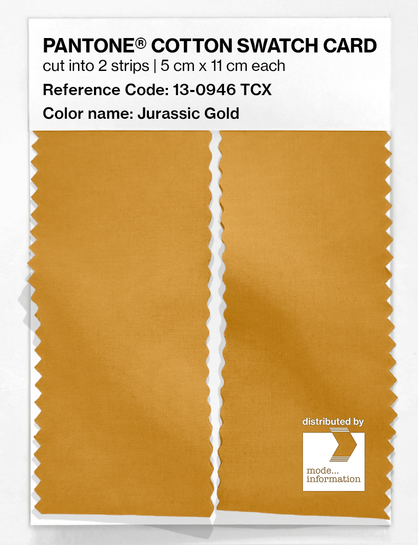 Product image 2 of the product “PANTONE® COTTON SWATCH CARD 13-0946 TCX Jurassic Gold ”