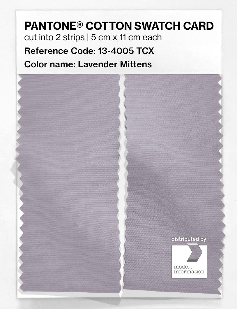 Product image 2 of the product “PANTONE® COTTON SWATCH CARD 13-4005 TCX Lavender Mittens ”