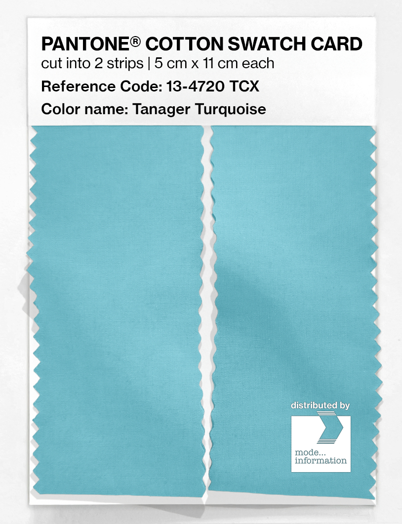 Product image 2 of the product “PANTONE® COTTON SWATCH CARD 13-4720 TCX Tanager Turquoise ”